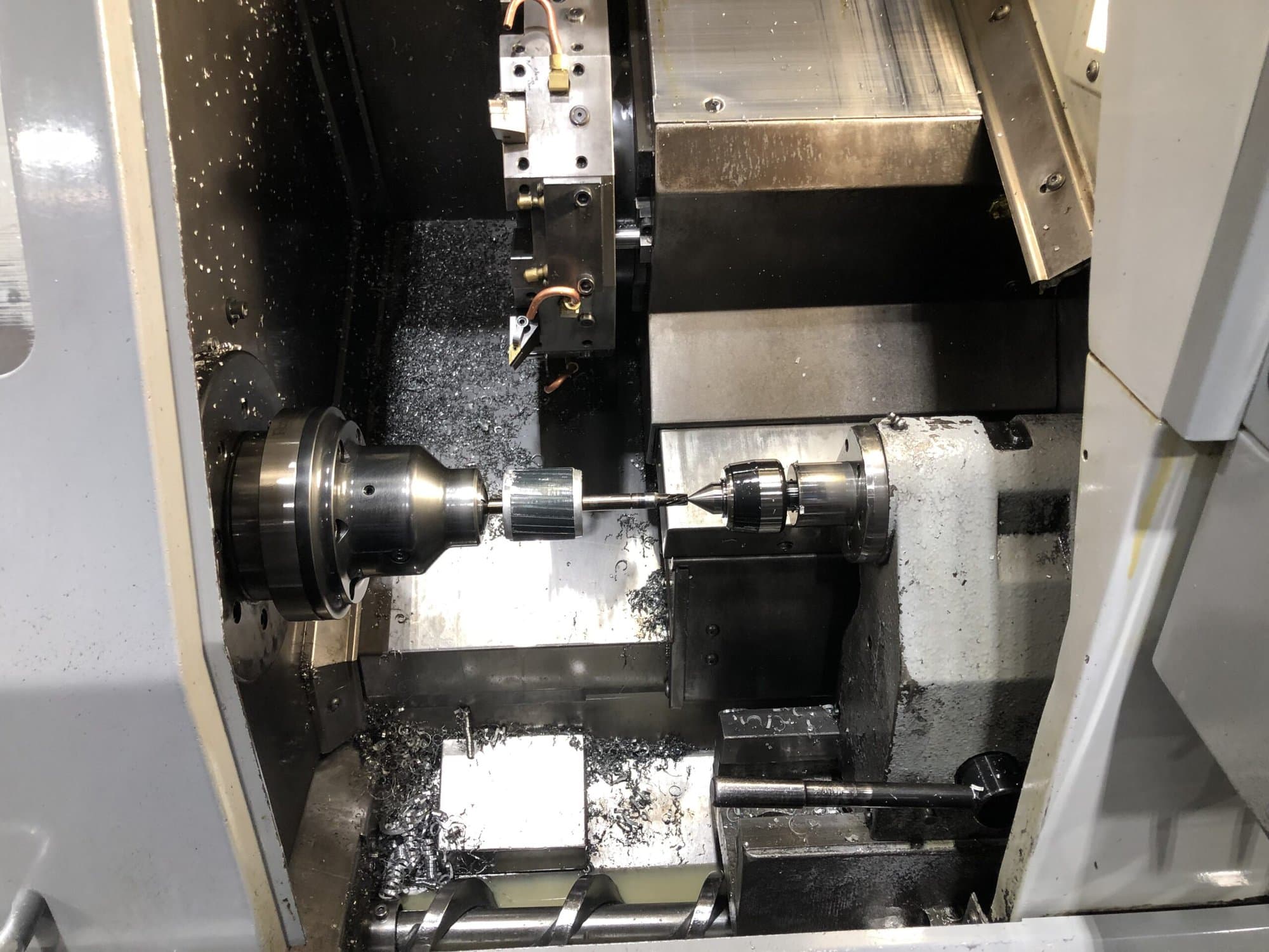 Haas SL-10 CNC Lathe, 2005 - Tailstock, 5C Collet, Auger - Image 7