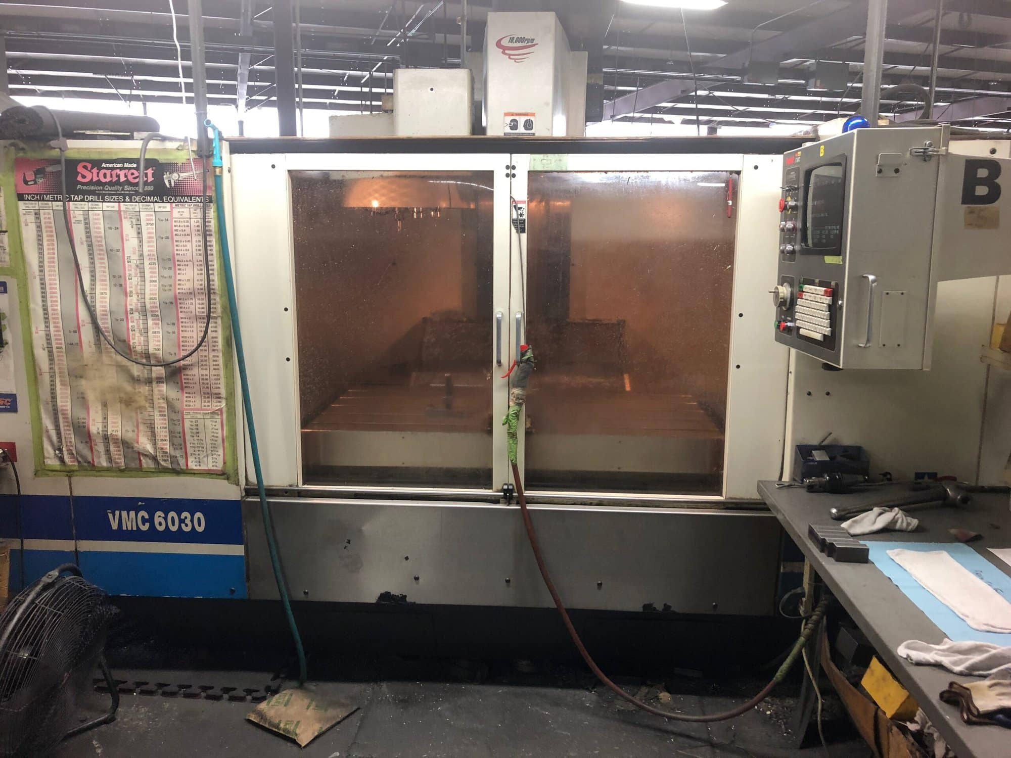 Fadal VMC 6030HT, 2001 - High Torque, 10k RPM, Video, Under Power