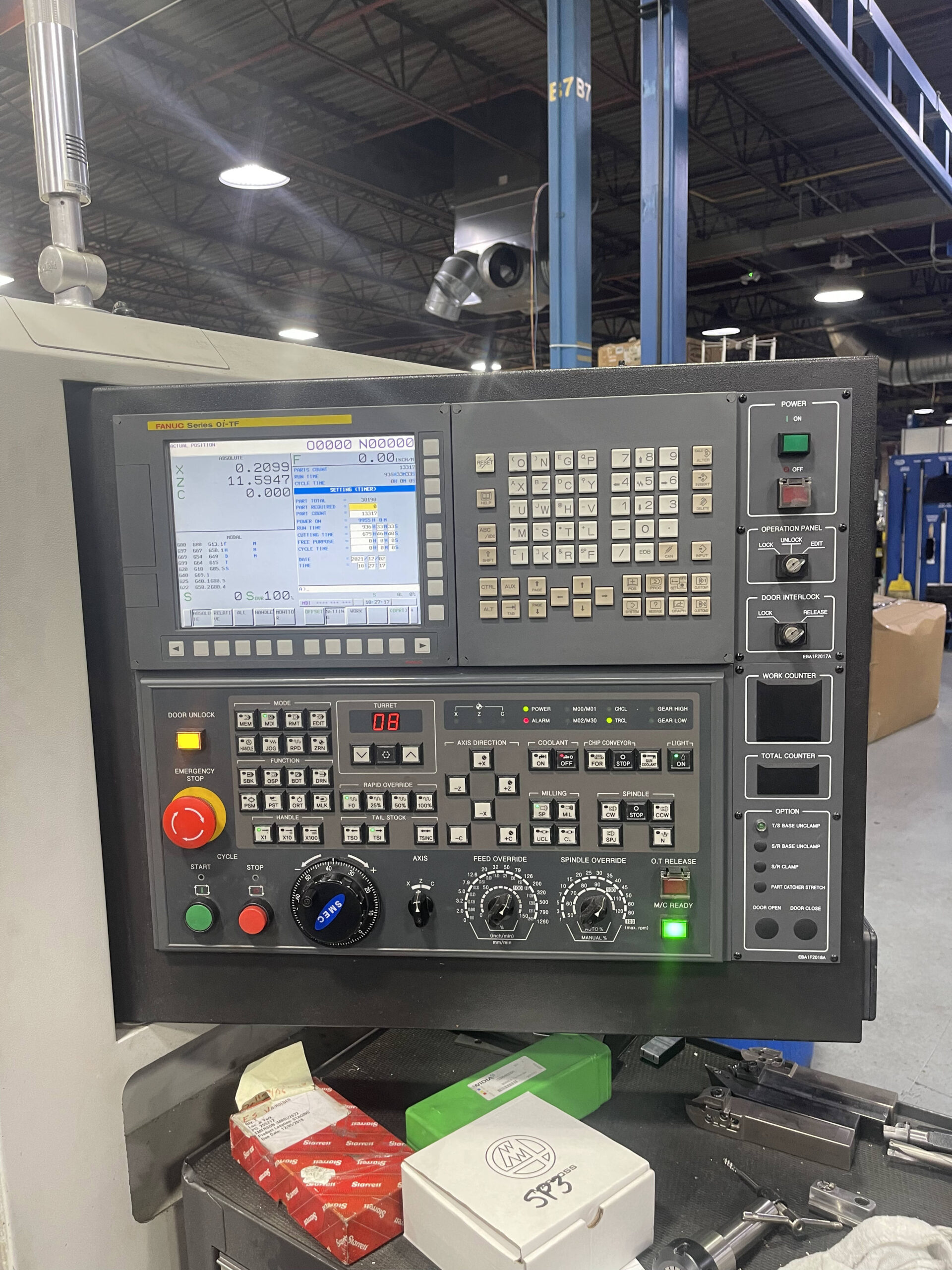 Samsung SL-2500M CNC Lathe, 2017 - Low Hours, Live Tooling, & Chip Conveyor - Image 5