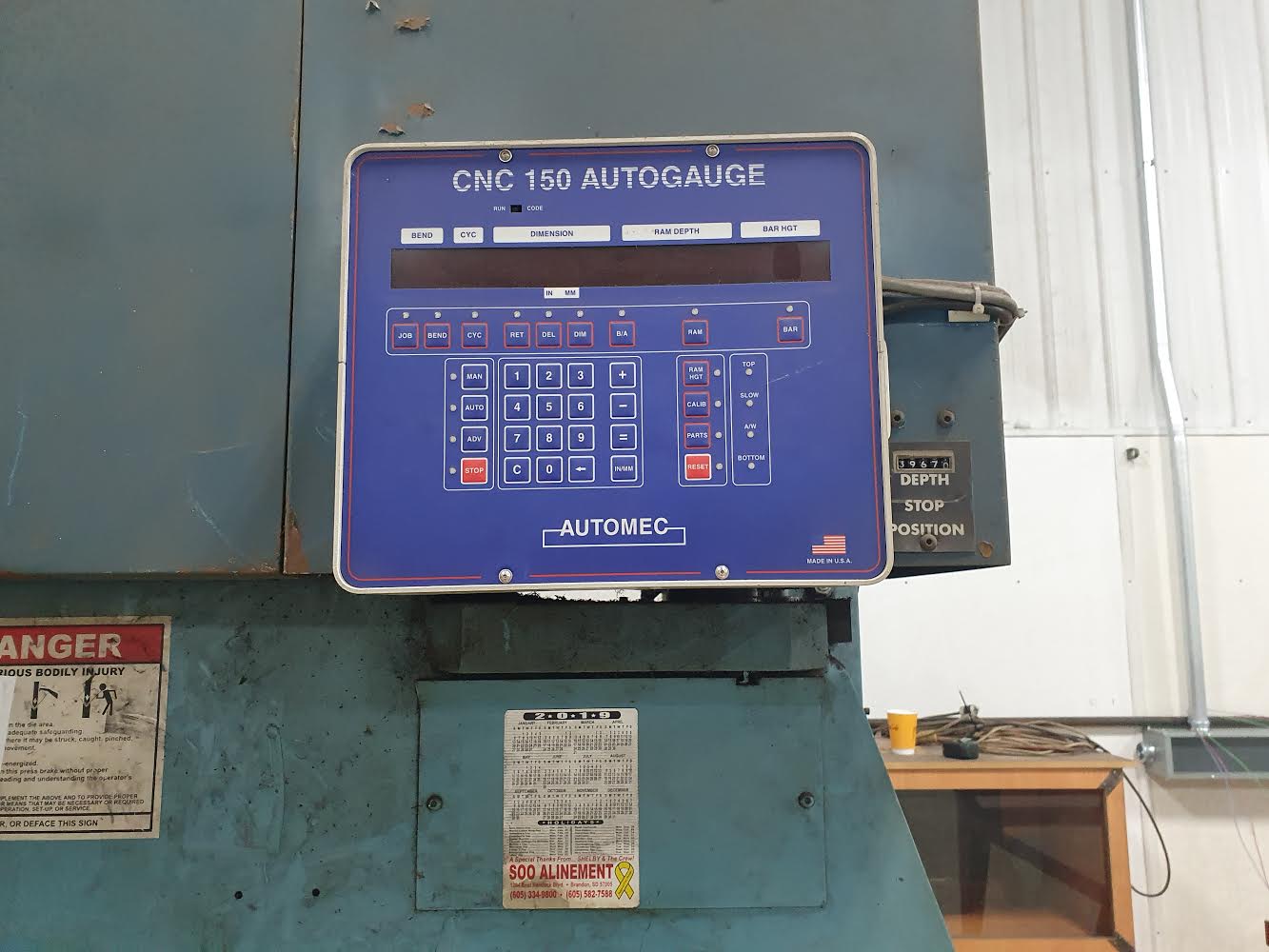 175 Ton x 12' Master-Fab PAB 175-12 CNC Press Brake, 1986- Automec CNC Backgauge, Tooling Included - Image 3