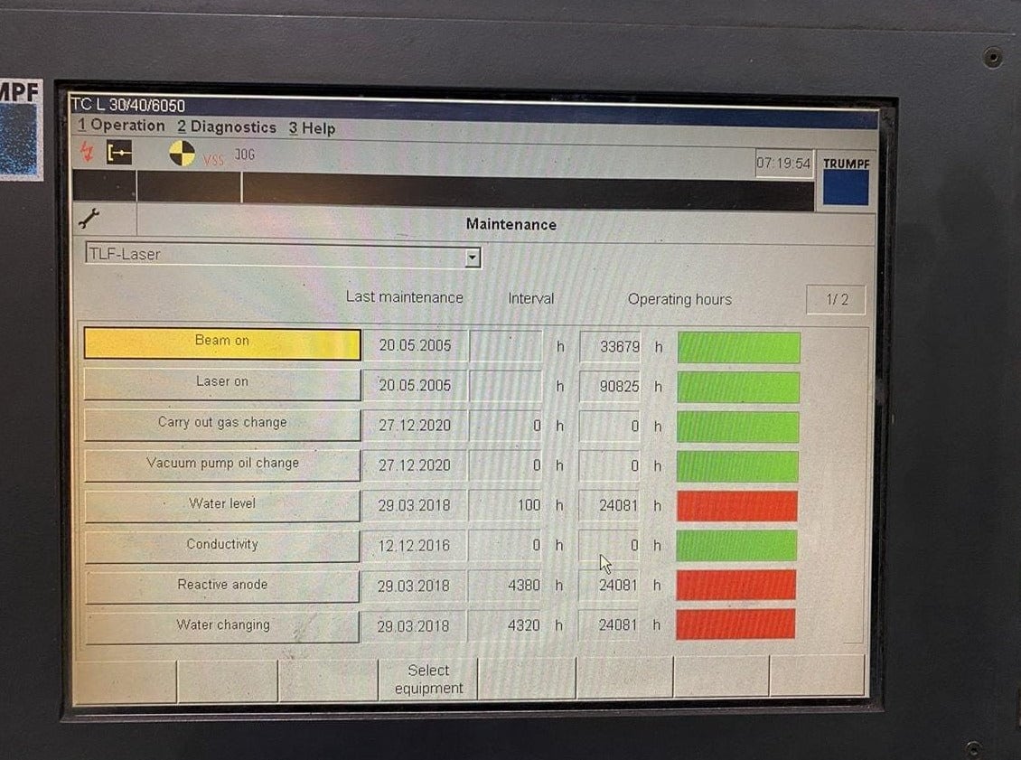 5000 Watt Trumpf TruLaser 5030 CO2 Laser, 2005 - Service Reports Available - Image 6