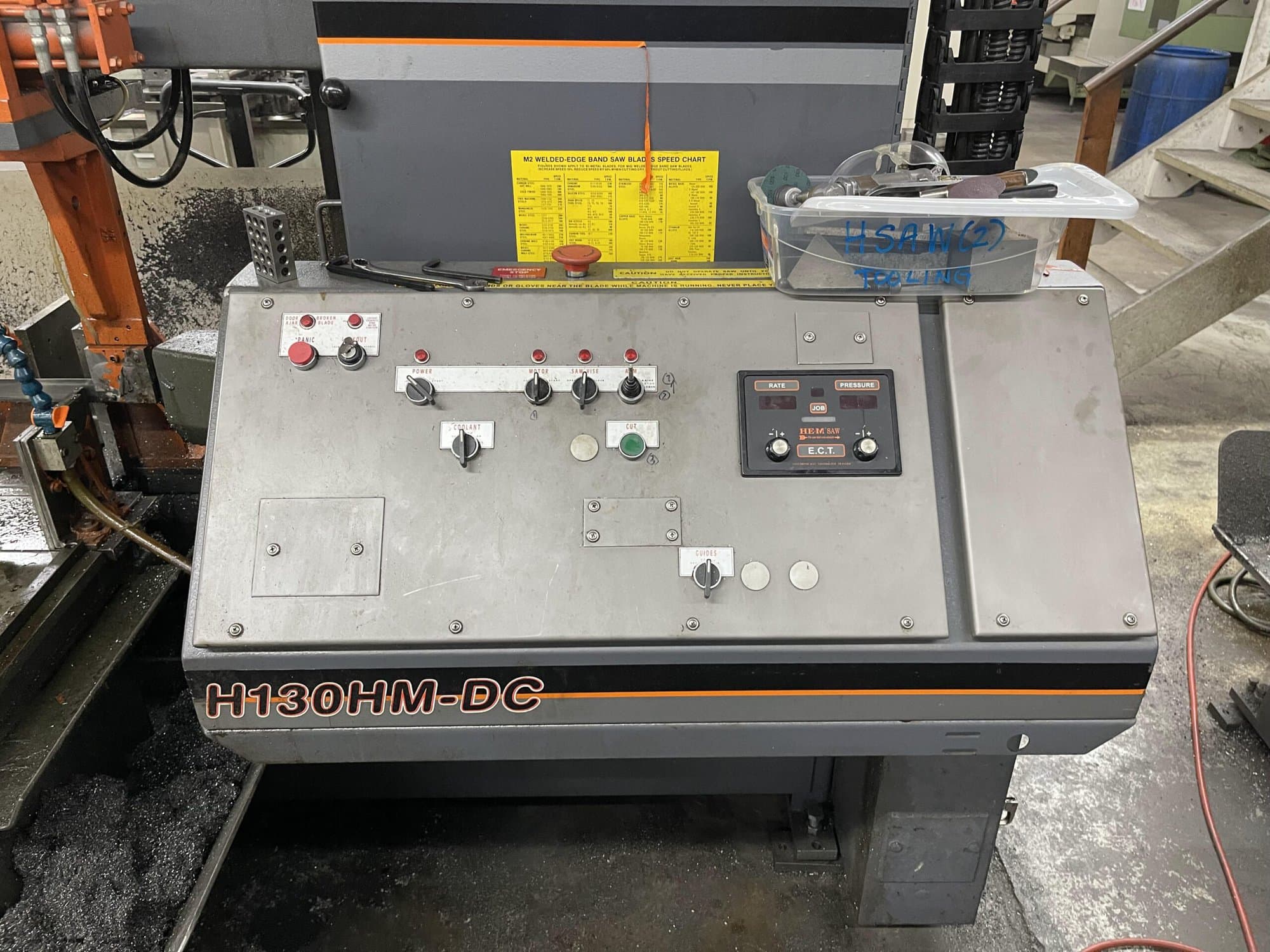 18" X 20" Hem H130HM-DC Horizontal Semi Auto Band Saw, 2010 - UnderPower - Image 5