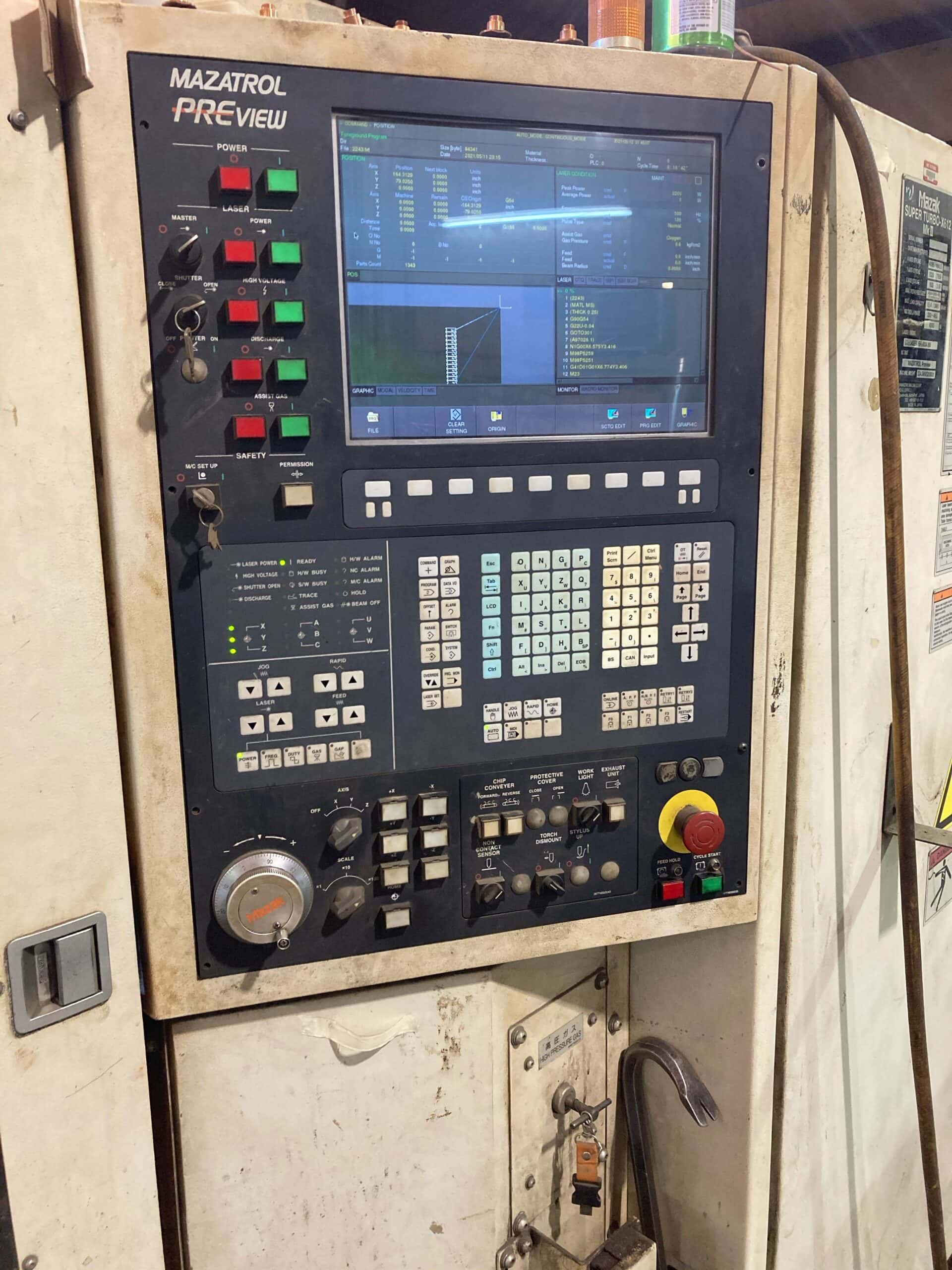 4000 Watt Mazak 6'x12' Super Turbo X612MKII CO2 Laser, 2006 - w/New Tubes, Lenses etc Just Done ($25k Value) - Image 3