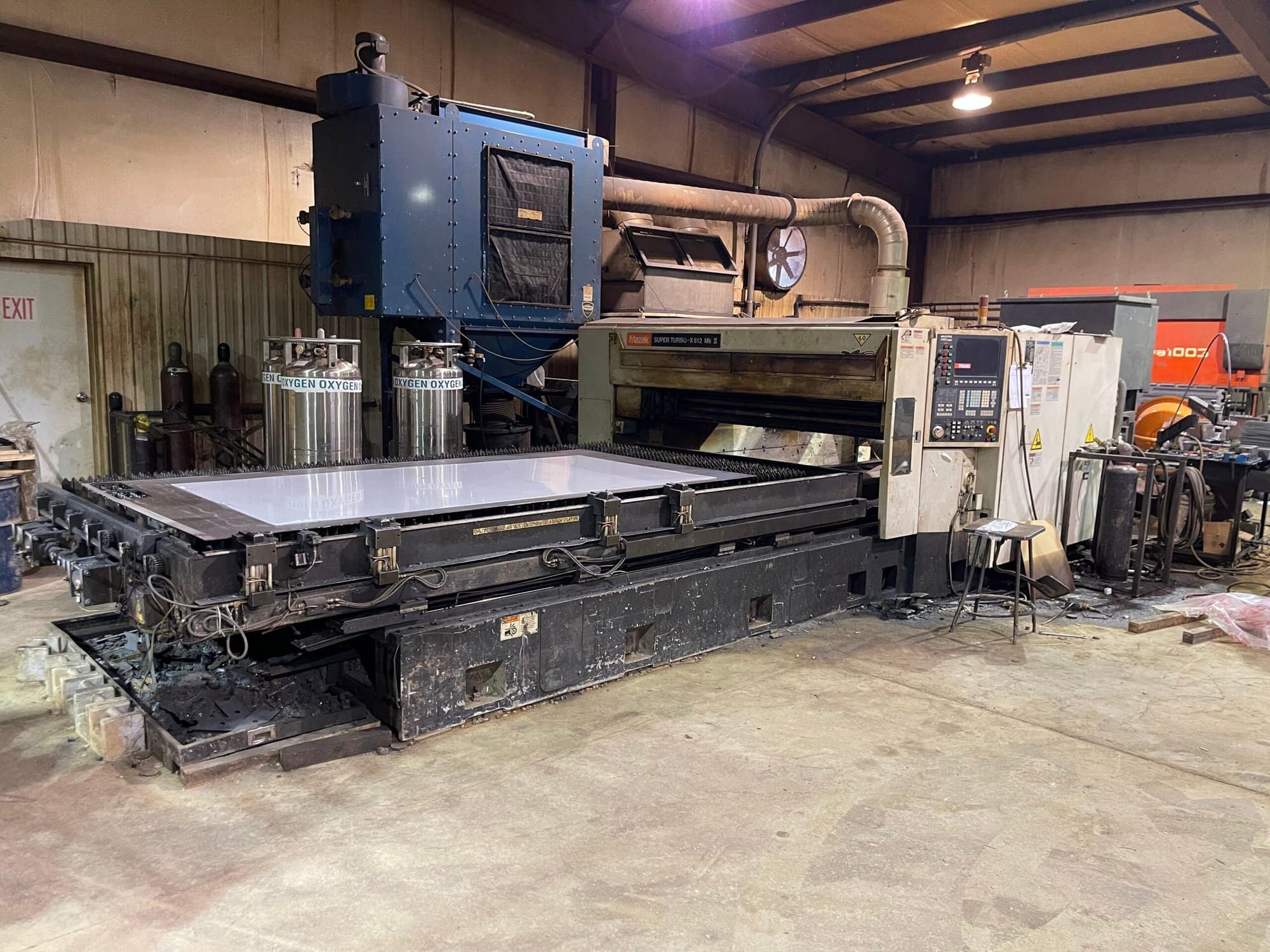 4000 Watt Mazak 6'x12' Super Turbo X612MKII CO2 Laser, 2006 - w/New Tubes, Lenses etc Just Done ($25k Value)