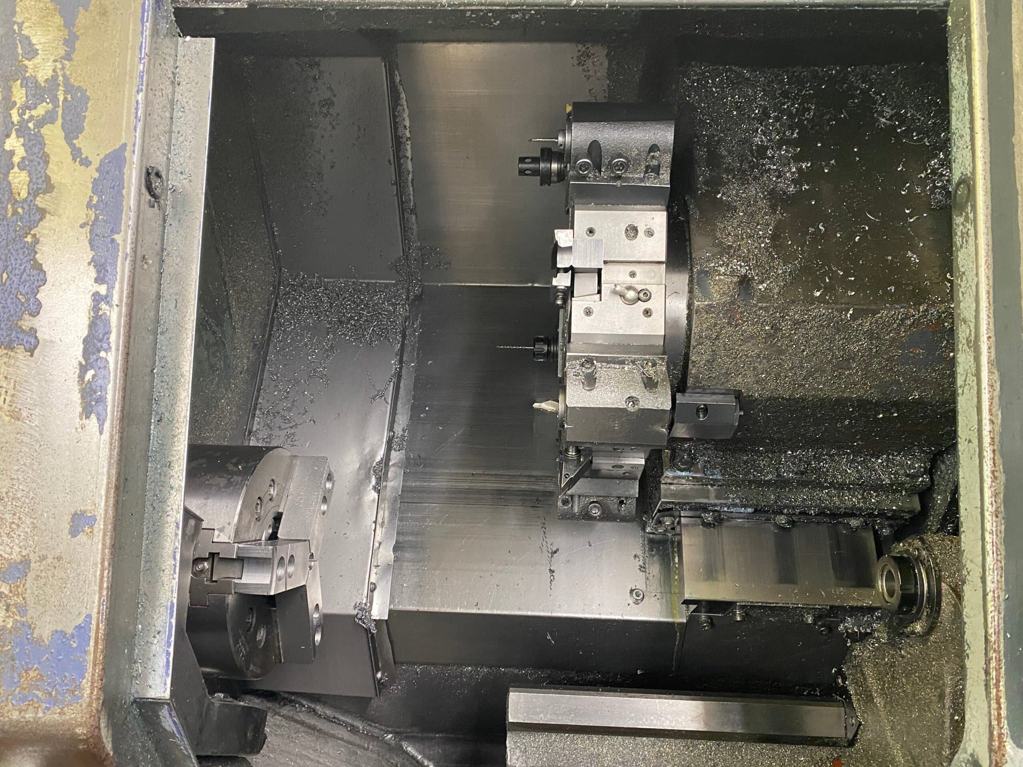 Hwacheon Hi ECO 10 CNC Lathe, 1997 - Tail Stock, Fanuc Control - Image 3