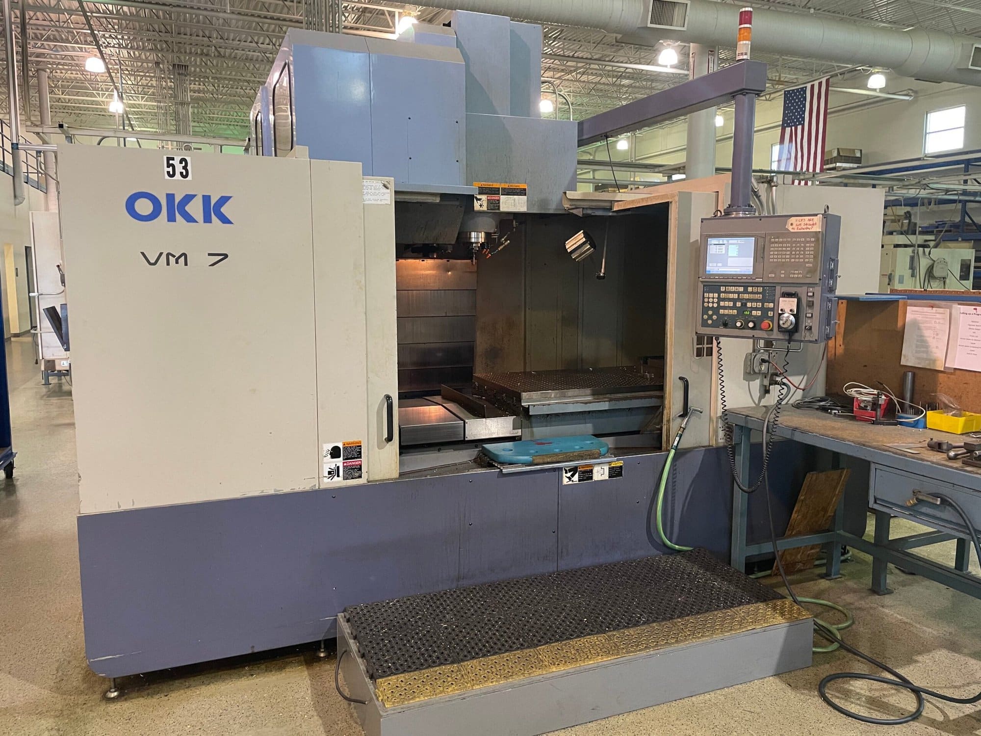 OKK VM-7 VMC, 2003 - Video, Under Power, Tooling Available, 10k RPM