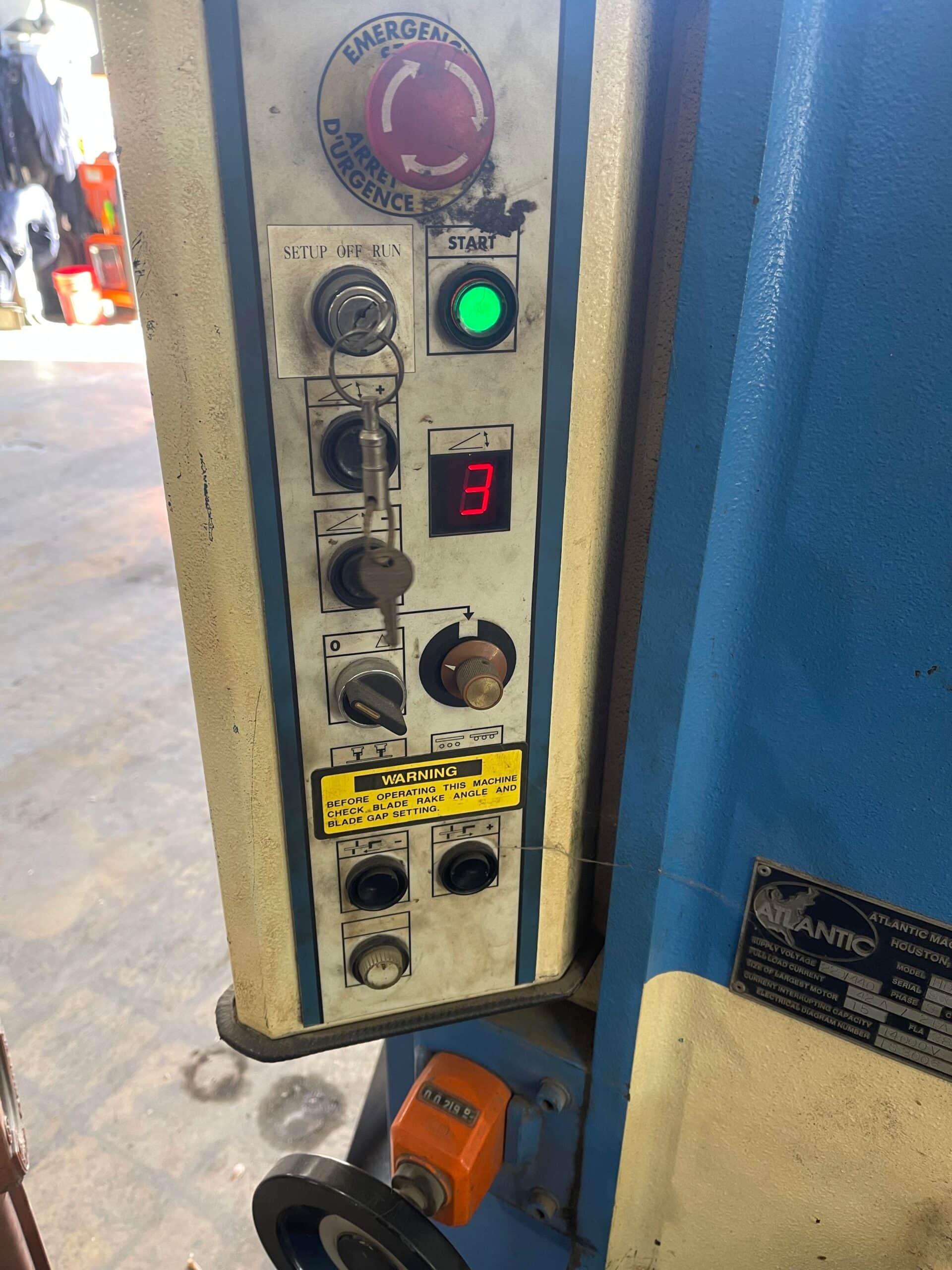 1/4" x 10' Atlantic HDE10-1/4 Shear, 1996 - Back Gauge, Squaring Arm - Image 7