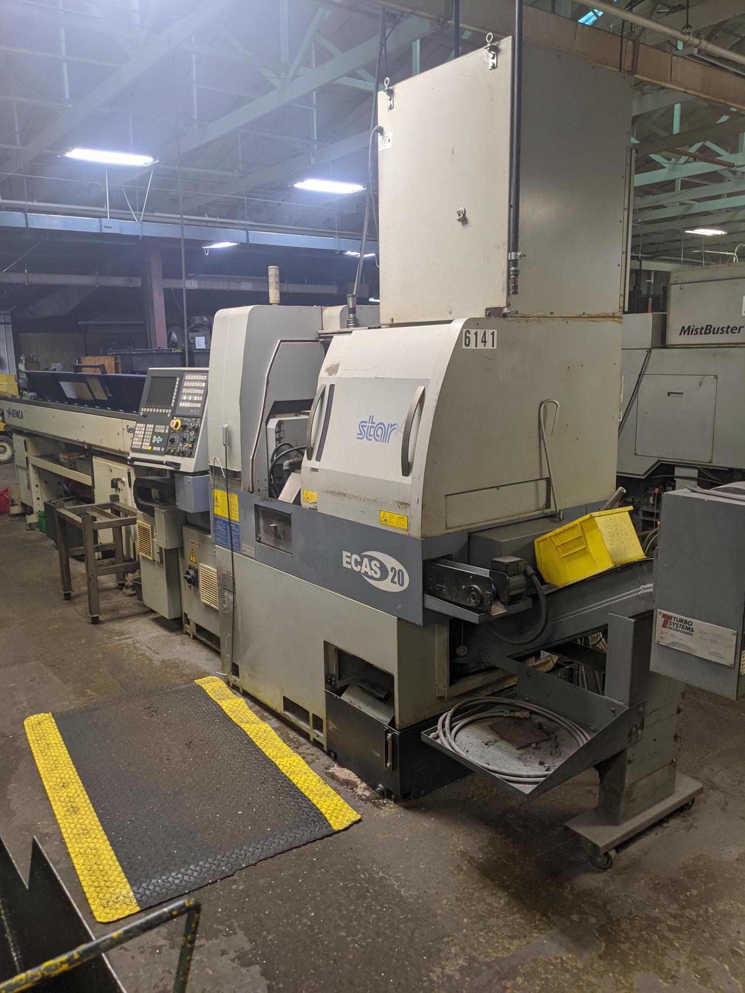 Star ECAS-20 CNC Swiss Lathe, 2005 - Live Tooling, Mist Collector, Bar Feeder- Board Repair Needed