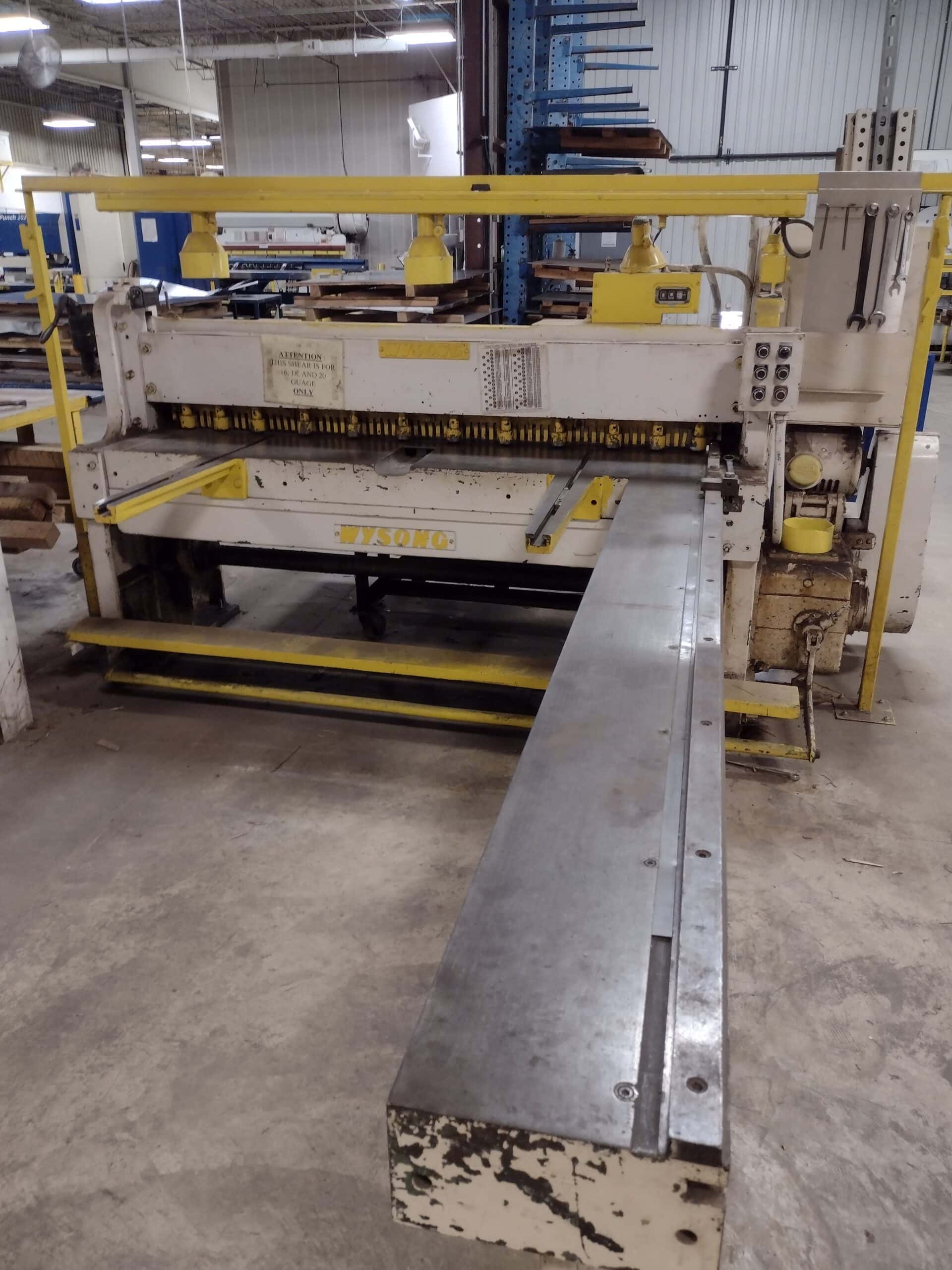 14 Gauge x 6' Wysong 1472 Power Squaring Shear, 1995 - Squaring Arms Included - Image 5