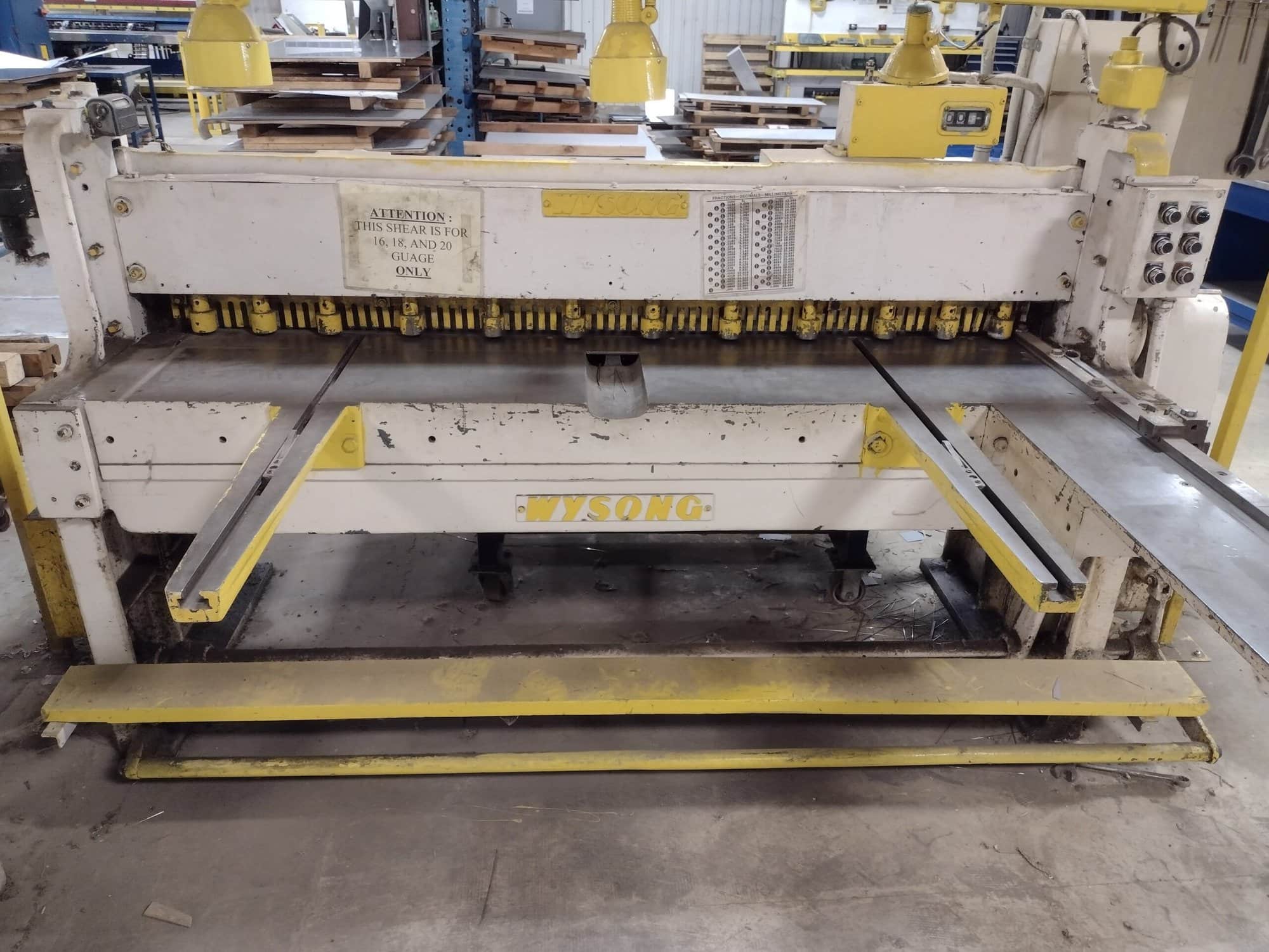 14 Gauge x 6' Wysong 1472 Power Squaring Shear, 1995 - Squaring Arms Included - Image 4