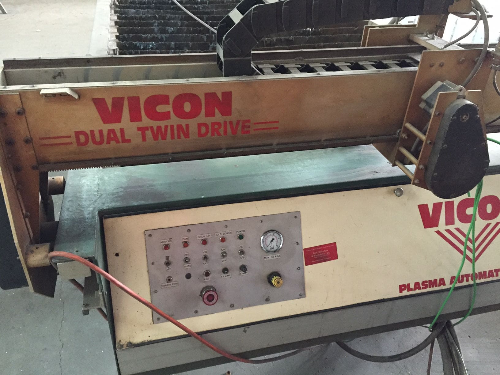 Vicon 8000 Dual Twin Drive 5’ x 10’ Plasma Table, 2000 - With HyperthermMax100 Plasma Cutting System - Image 11