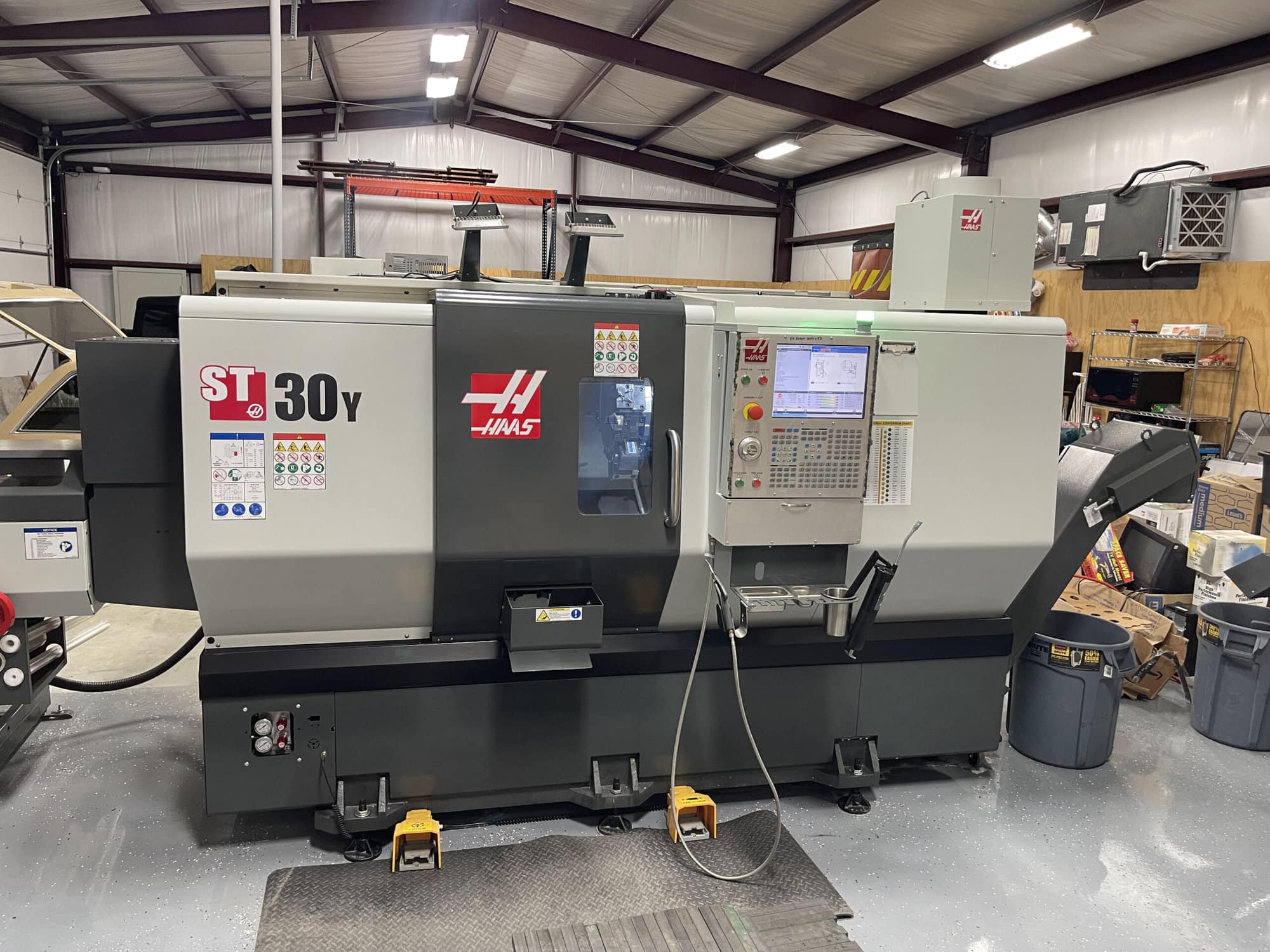 Haas ST-30Y CNC Lathe, 2020 - Low Hours, Bar Feeder, 6K Live Tooling Upgrade, 300 PSI Hi Pressure Coolant