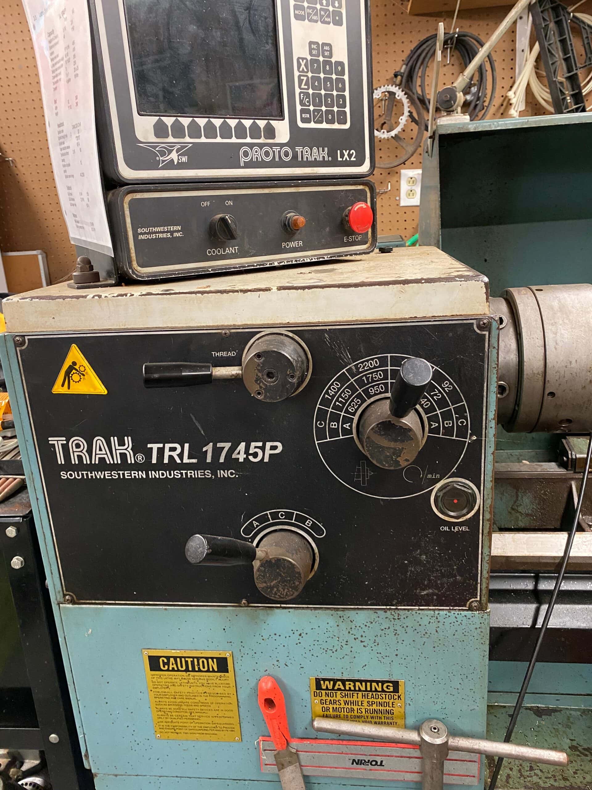 Southwestern Industries Trak TRL 1745P Lathe, 1996 - Tailstock, Proto Trak LX2 Control - Image 2