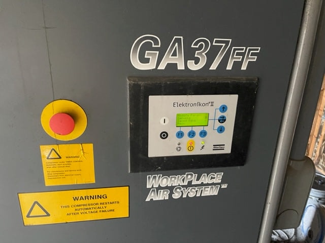 50HP Atlas Copco GA 37 FF Compressor, 2003 - With 200 Gallon Receiver Tank - Image 4