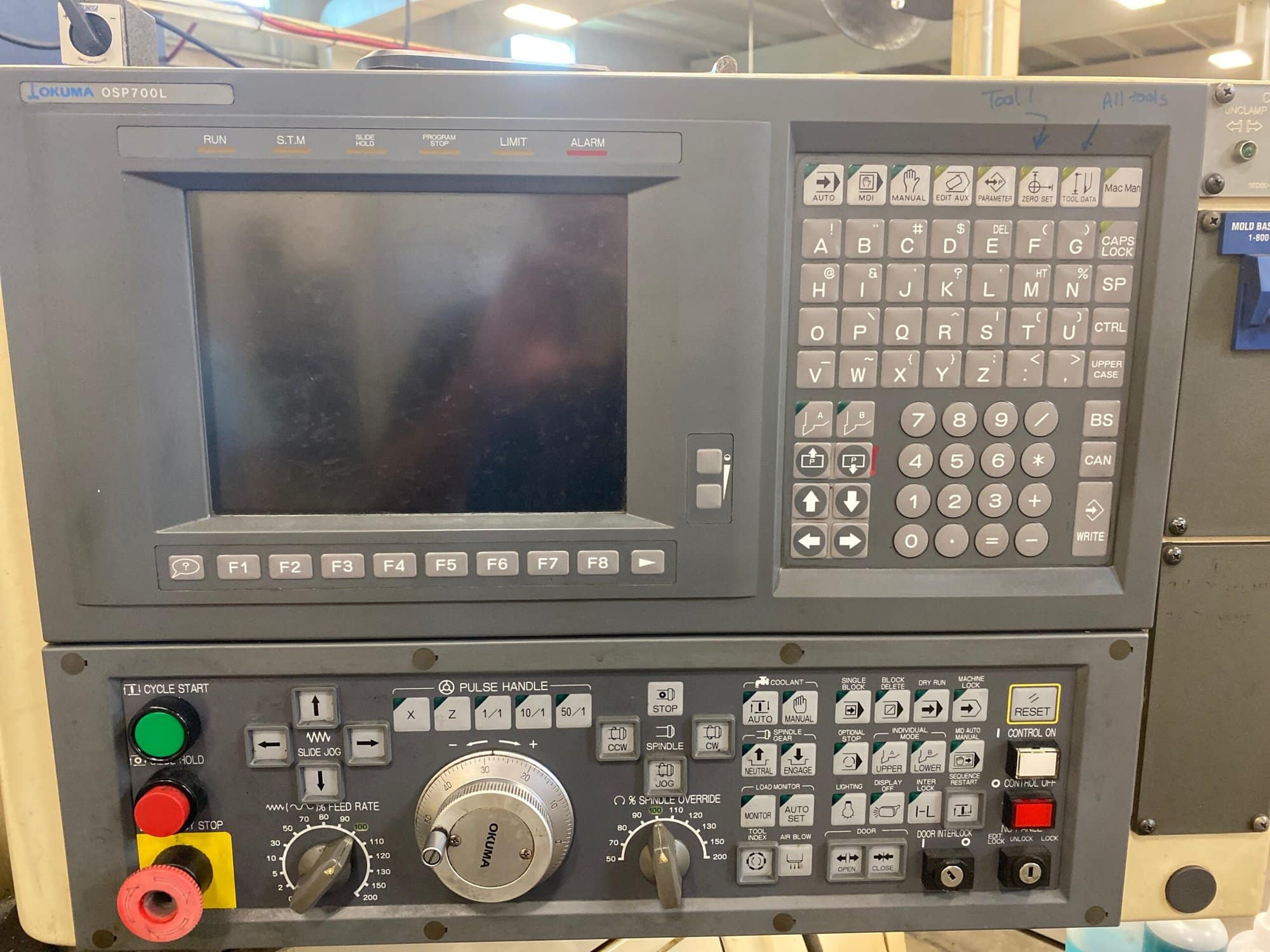 Okuma Crown 762E CNC Lathe, 1997 - w/OSP700L Control, 8" Chuck, Tool Holders - Image 2