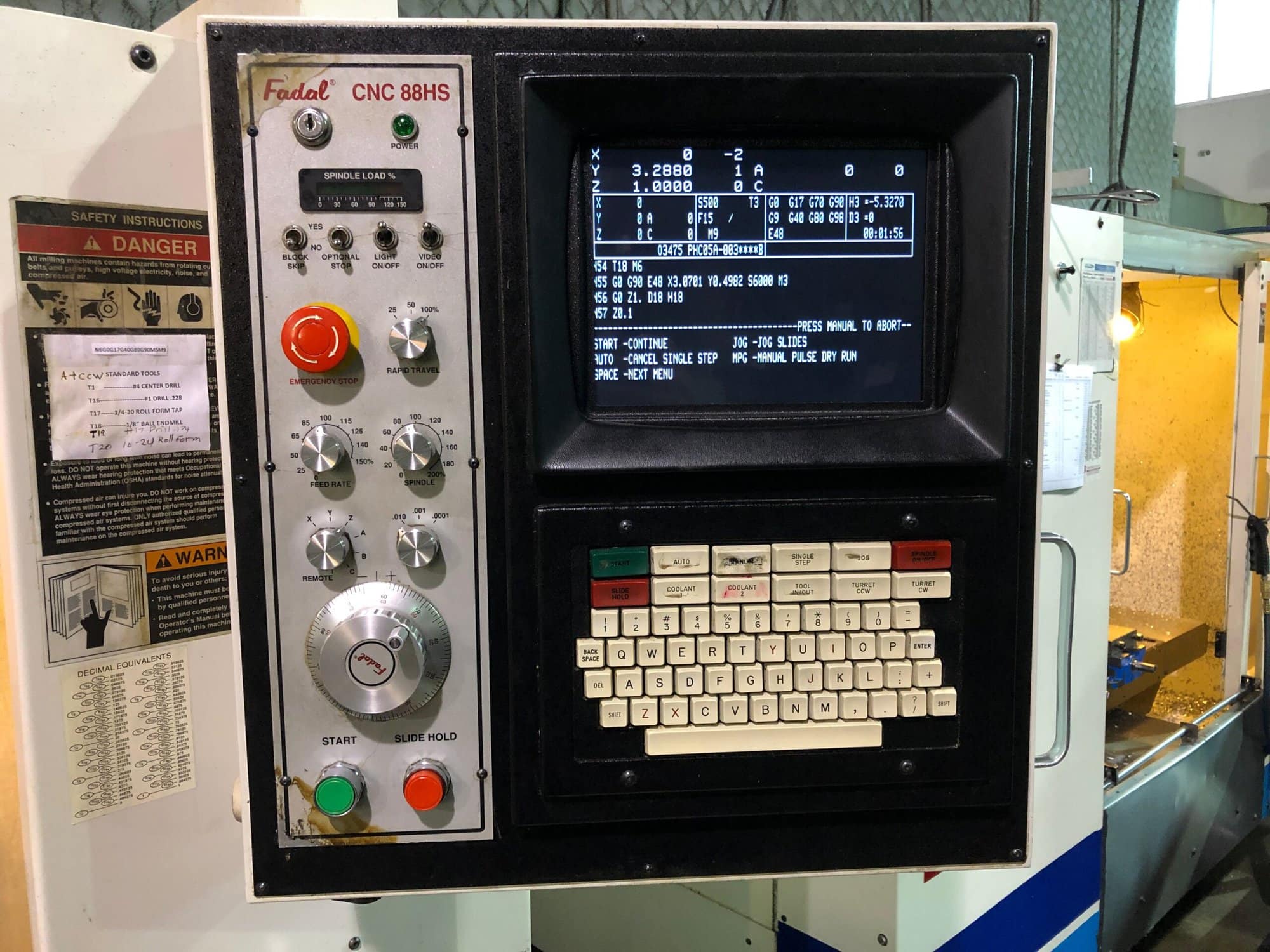 Fadal VMC 15RT, 1997 - 4th Axis Included, Under Power, Video - Image 4