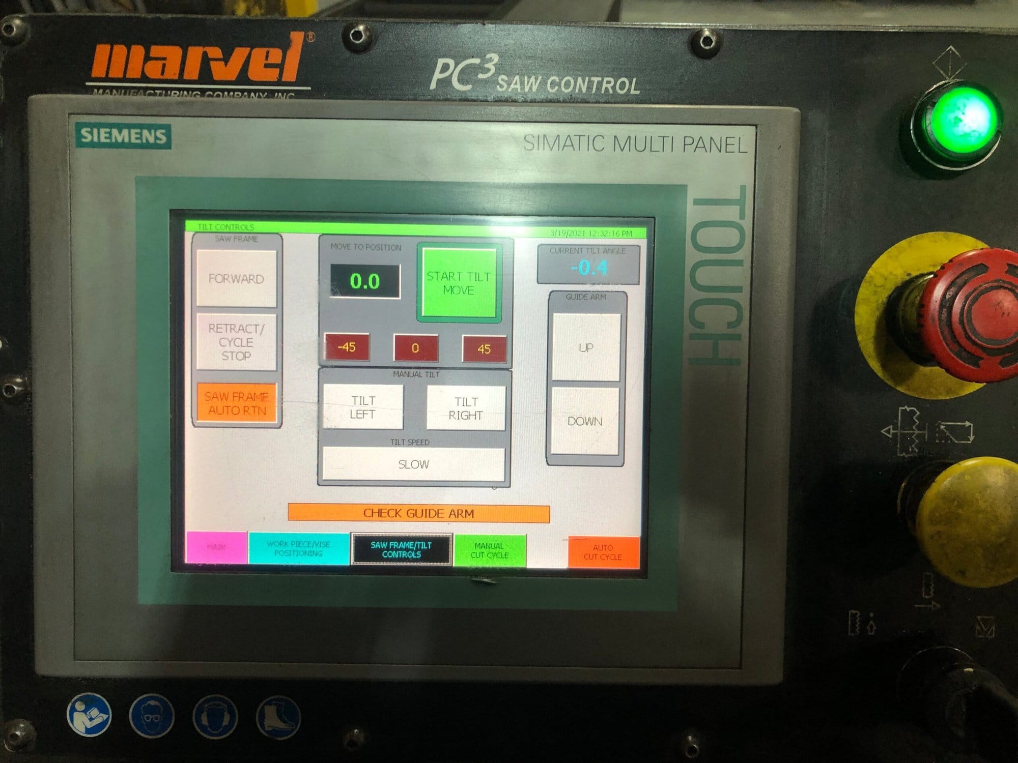 15" x 20" Marvel 380A-PC3-60 Automatic Vertical Band Saw, 2011- Auto Indexing, Hydraulic High Speed, 1.25" Blade Width - Image 3