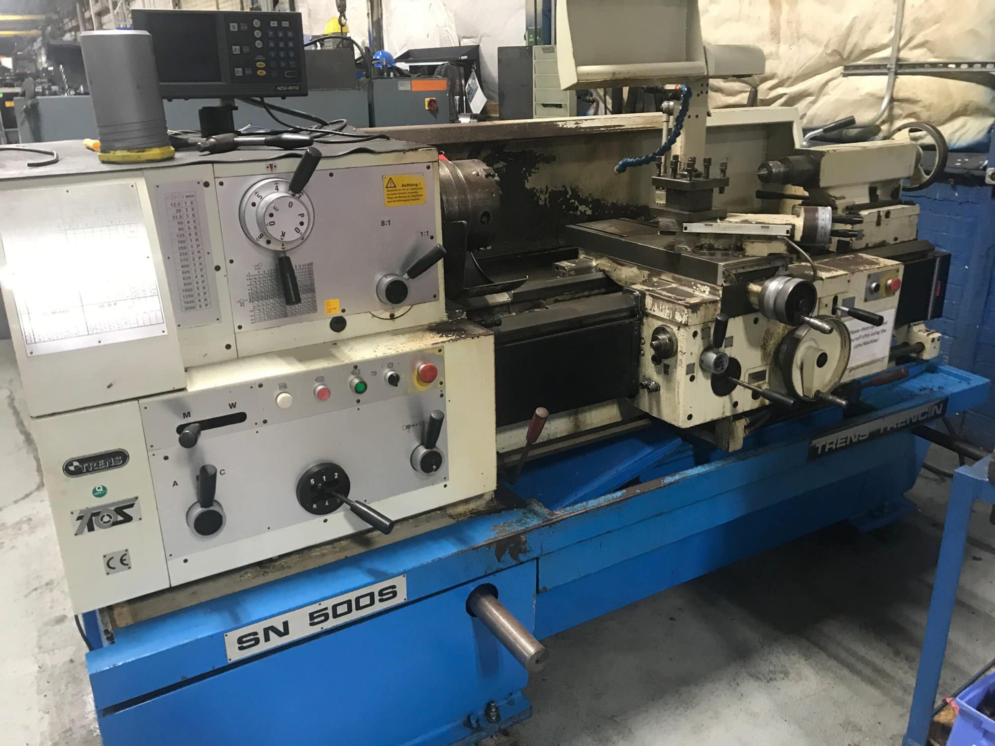 Trens SN 500S/1000 Engine Lathe, 1998 - Tailstock, DRO - Image 2