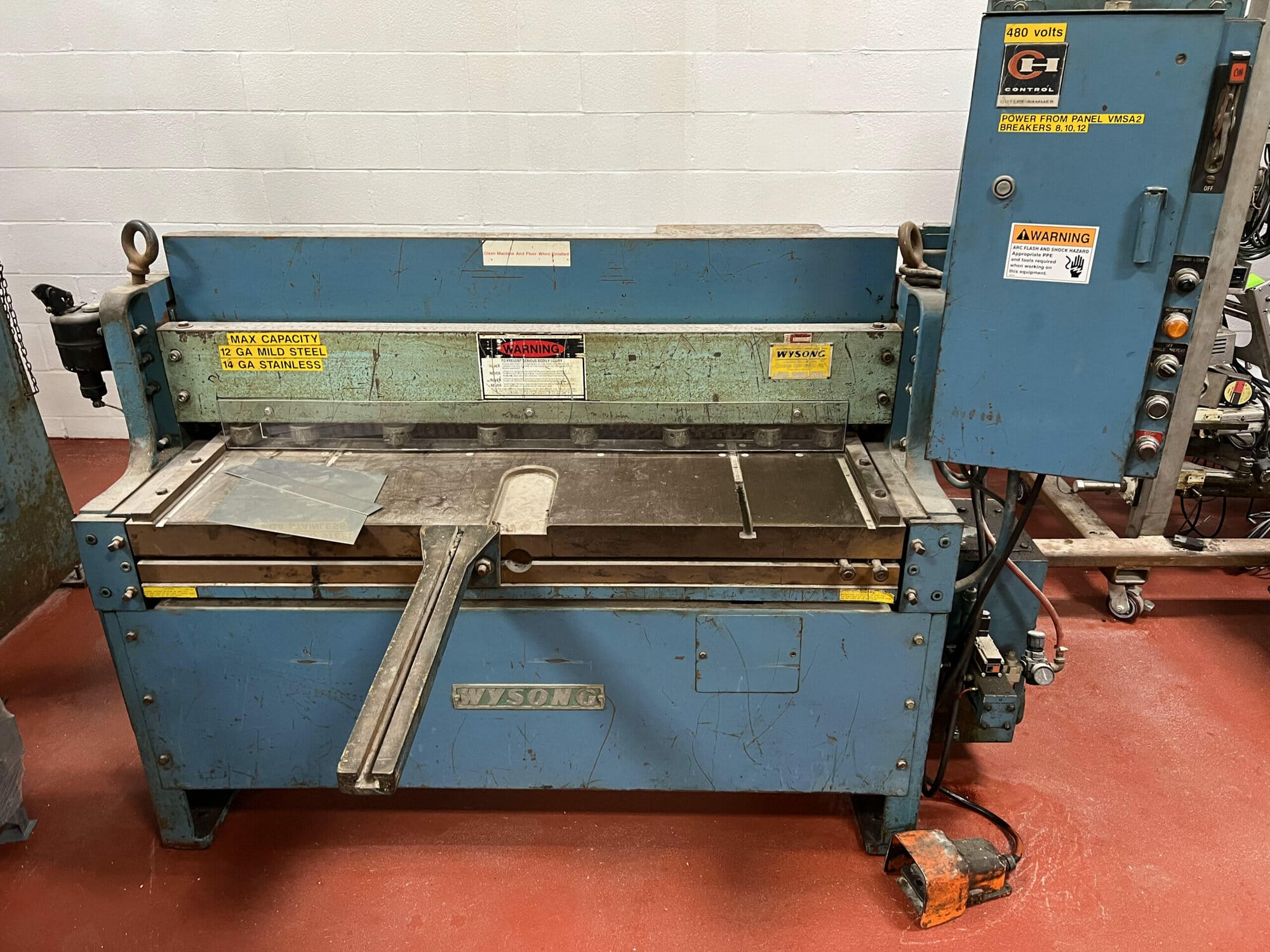 12 Gauge x 52" Wysong 1252 Power Squaring Shear, 1978