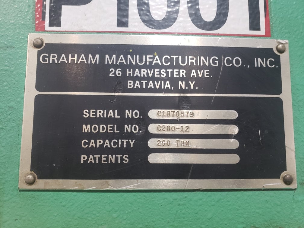 200 Ton x 12' Graham Best C200-12 Press Brake, Underpower - Image 3
