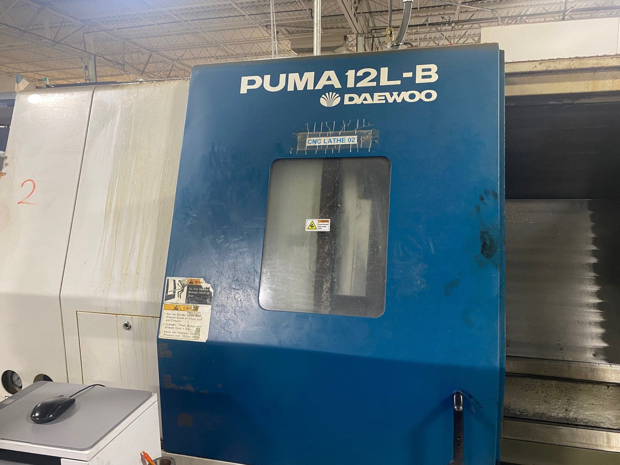 Daewoo Puma 12L-B CNC Lathe, 1996 - Chip Conveyor, Available Immediately - Image 5