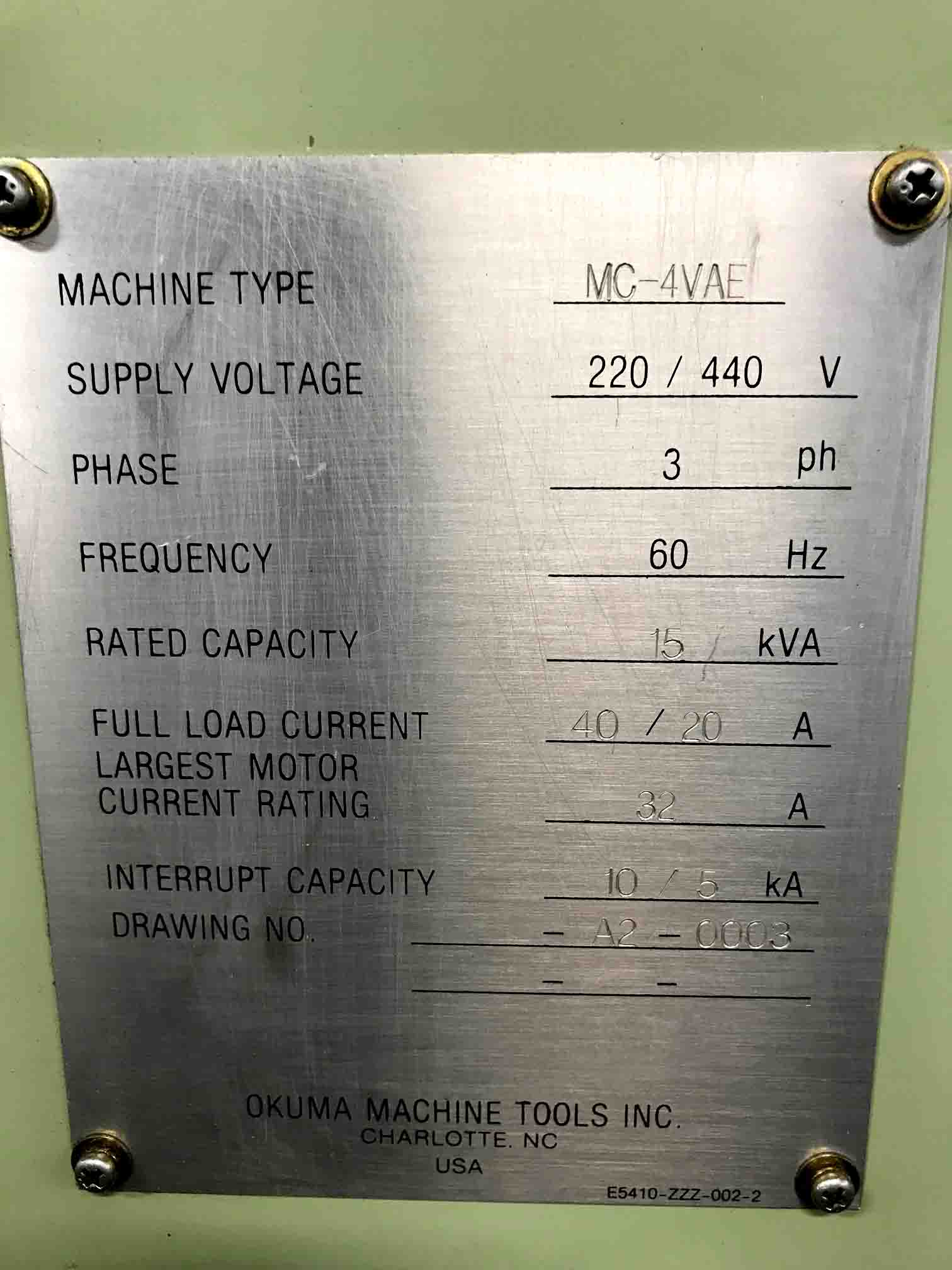1996 Okuma MC-4VAE Vertical Milling Machine - Image 11