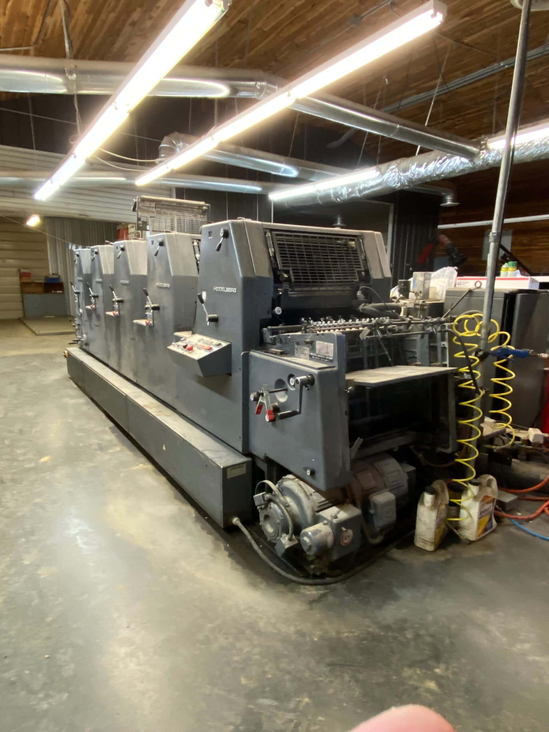 5 Color Heidelberg GTO F 52 Printing Press, 1991
