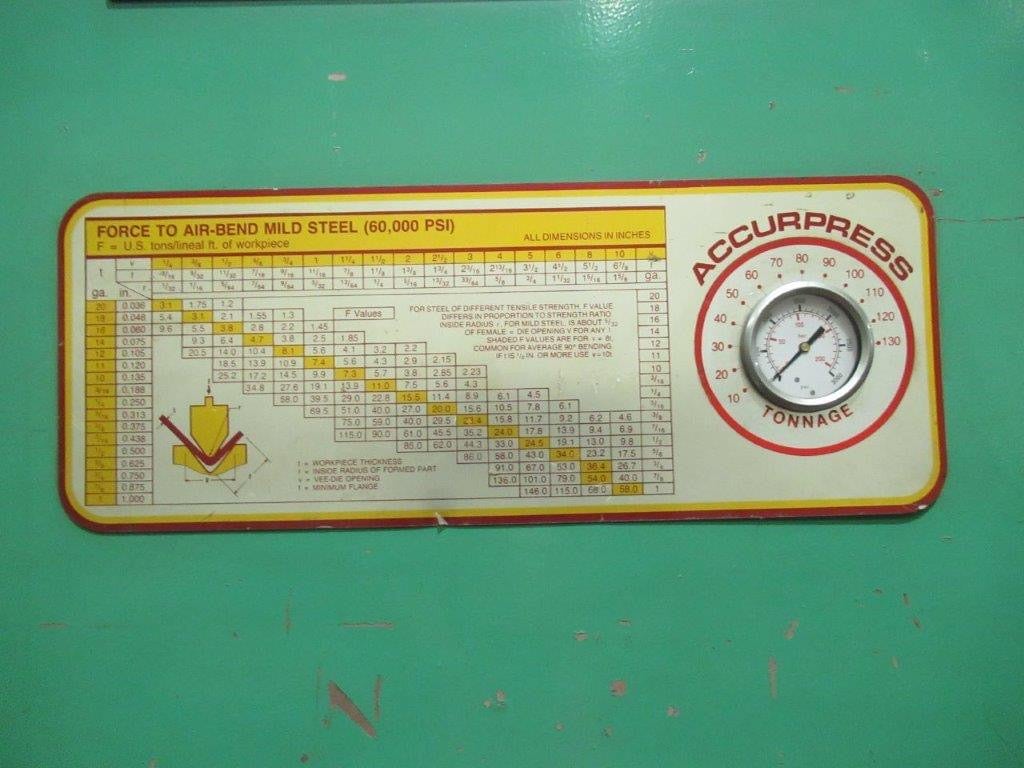 130 Ton X 12’ Accurpress 713012 Press Brake- Tooling Included, 1987 - Image 5