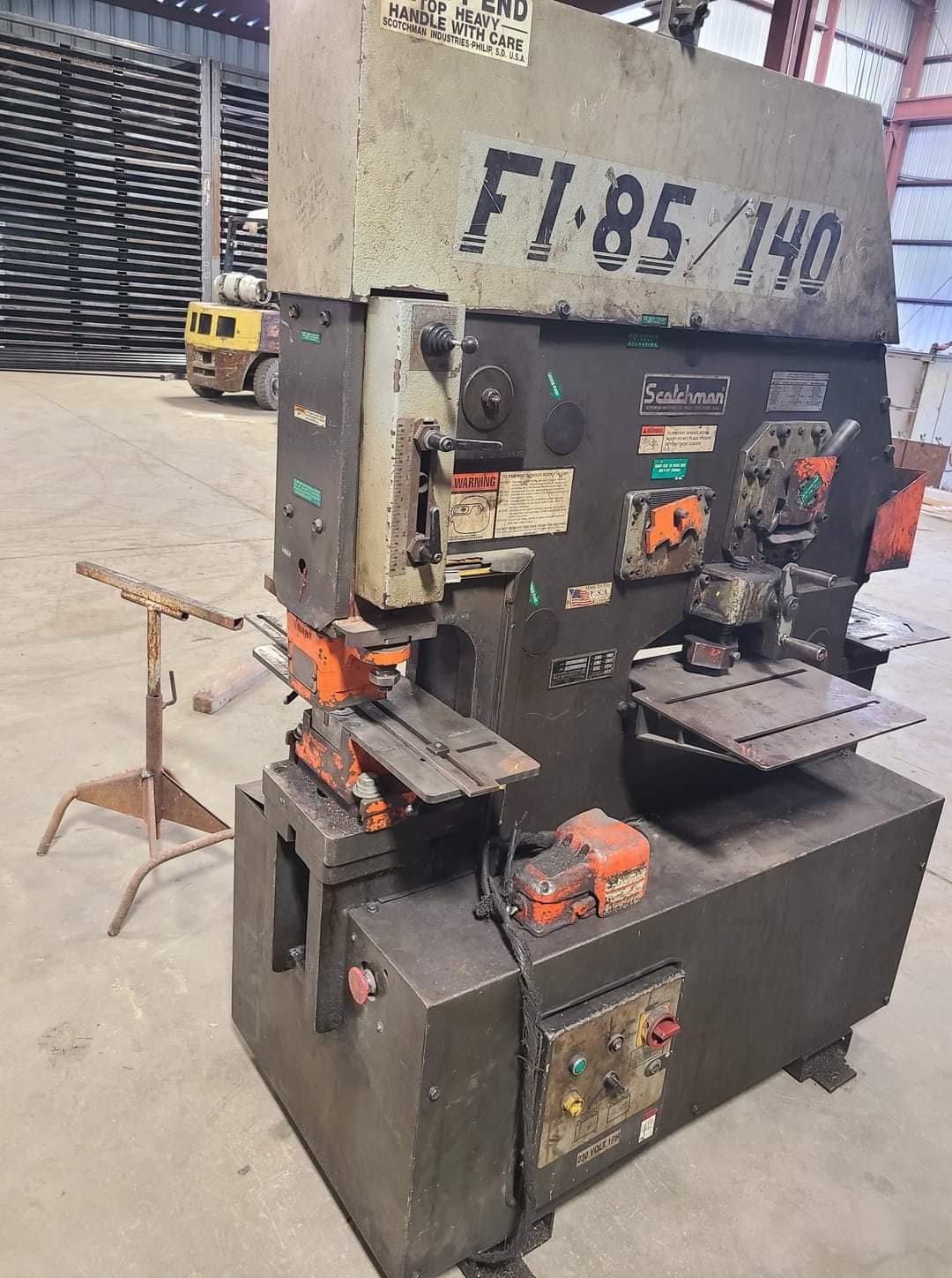 85 Ton Scotchman Fi-85/140 Ironworker,1990s- Single Phase, Tooling Included - Image 2