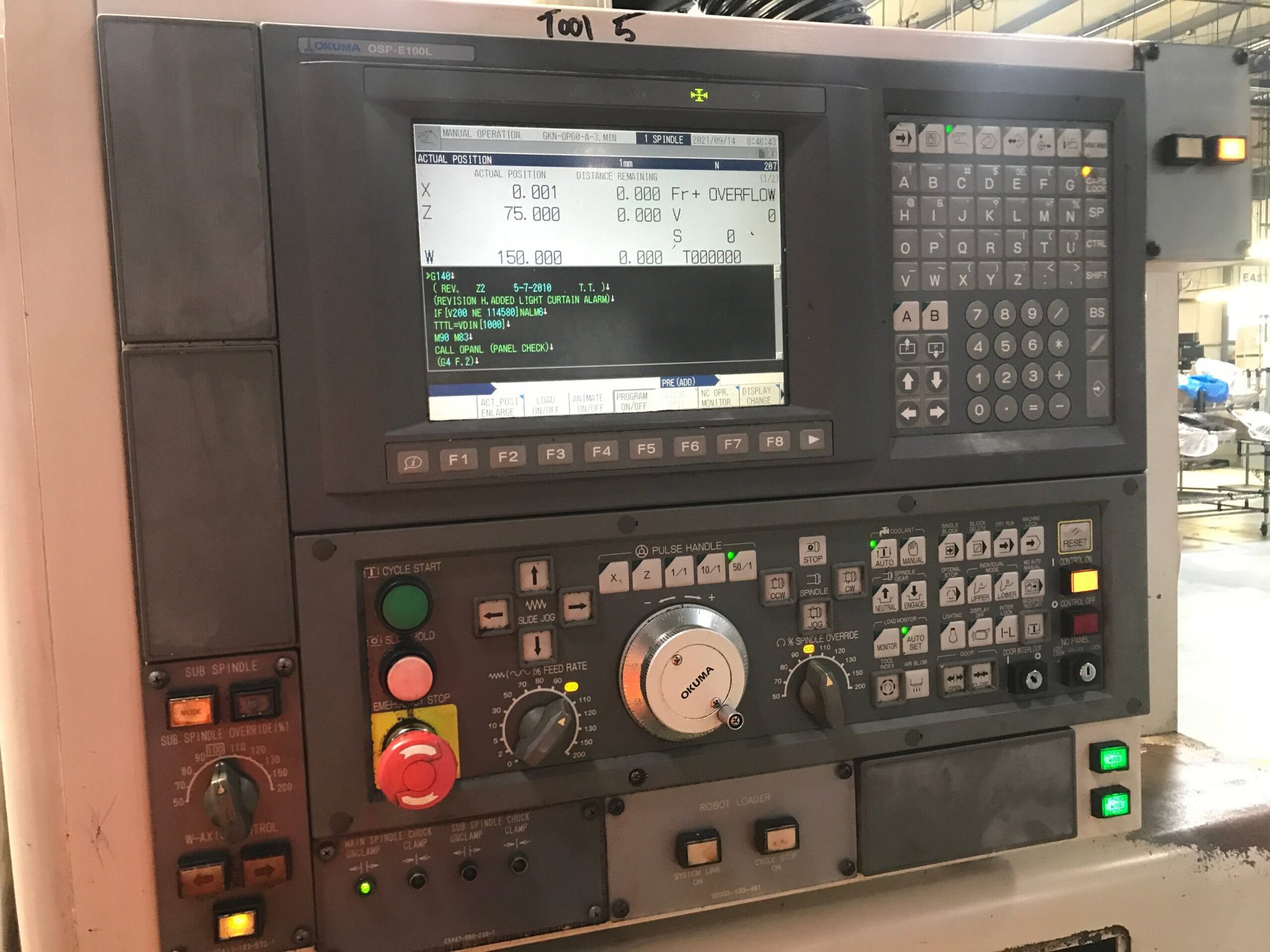Okuma Captain-L370-W CNC Lathe, 2005 - OSP-E100L Control (Custom Built) - Image 6