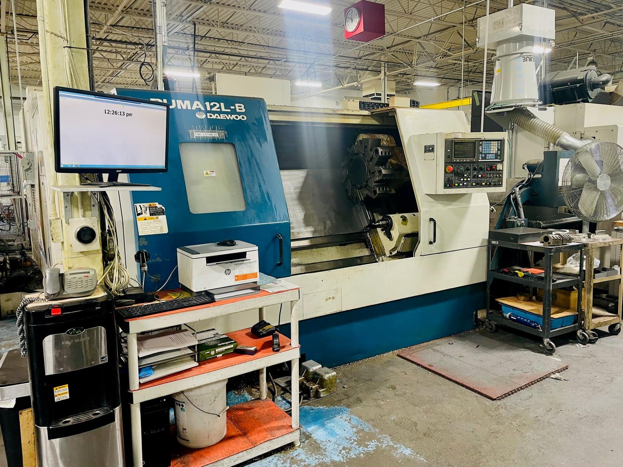 Daewoo Puma 12L-B CNC Lathe, 1996 - Chip Conveyor, Available Immediately
