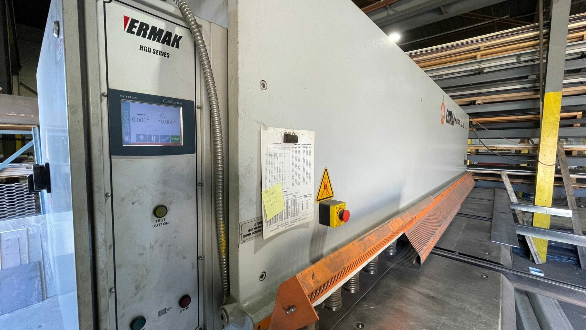 1/2" x 13' Ermak HGD Swing-Beam Shear, 2014- CNC Adjustable Blade Gap, Pneumatic Rear Sheet Supports - Image 4