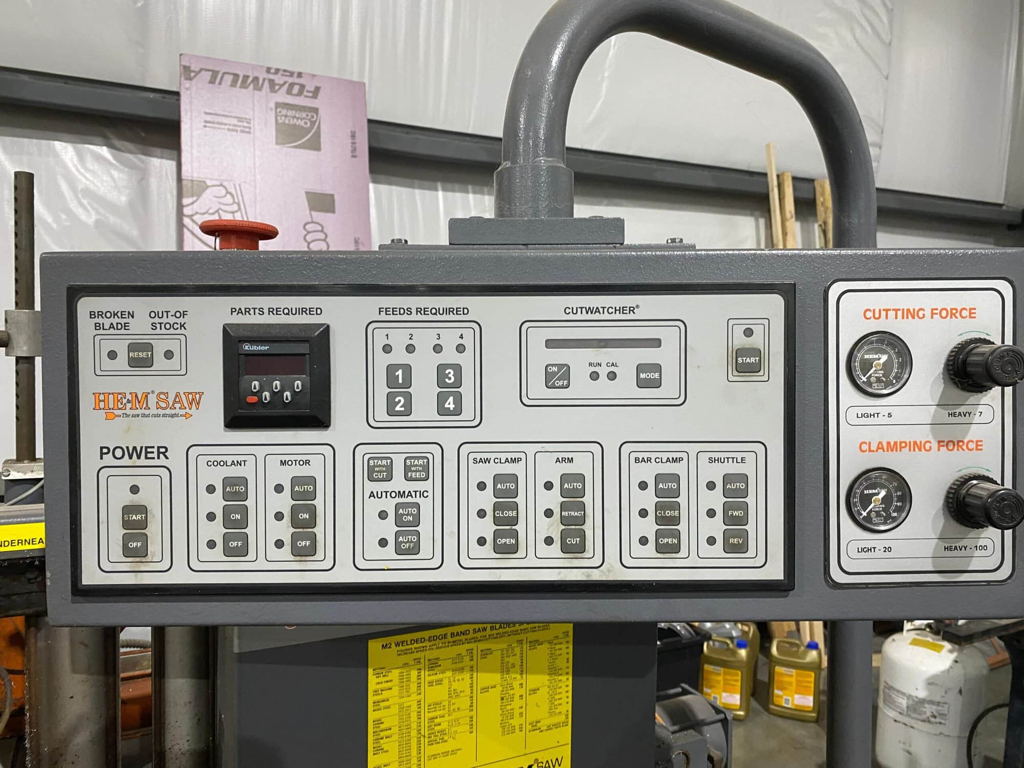 12.75" x 12.75" HEM H90A-4 Horizontal Band Saw, 2009 - Image 8