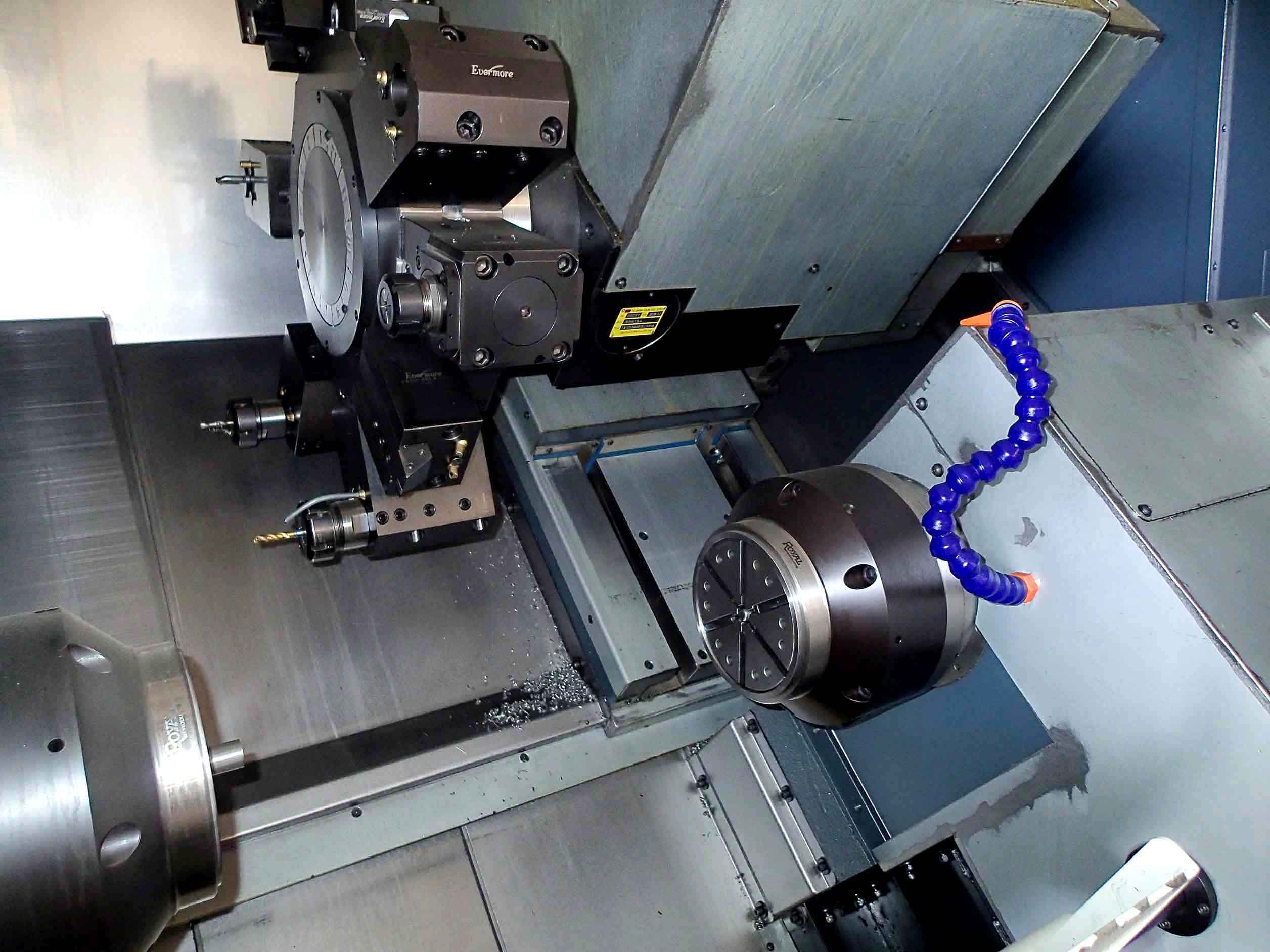 Johnford SL-500A CNC Turning Center Lathe, 2018- Y Axis, Live Tools, 4" Bar, Sub Spindle, 12’ Bar Feeder - Image 4