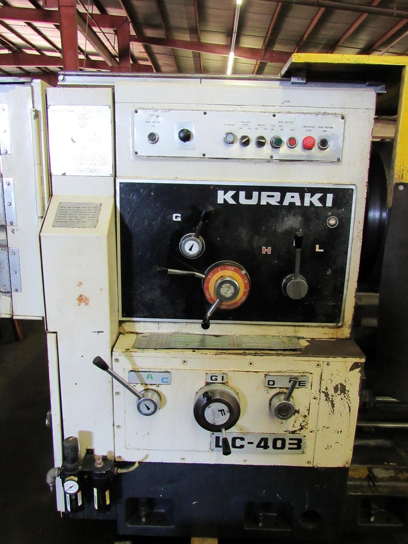 32" X 118" Kuraki LC-403 30 Hollow Spindle Lathe, 1978 - With 12.5" Spindle Bore - Image 5