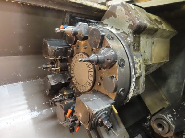 Okuma Impact LU-15M CNC Lathe, 1996 - Live Tooling, Bar Feeder, Twin Turret, Chip Conveyor, Manuals - Image 2