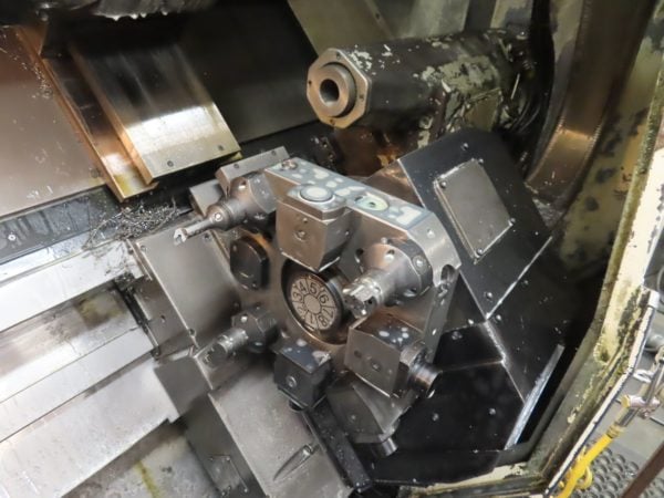 Okuma Impact LU-15M CNC Lathe, 1996 - Live Tooling, Bar Feeder, Twin Turret, Chip Conveyor, Manuals - Image 4