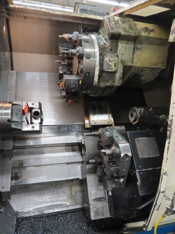 Okuma Impact LU-15M CNC Lathe, 1996 - Live Tooling, Bar Feeder, Twin Turret, Chip Conveyor, Manuals - Image 5