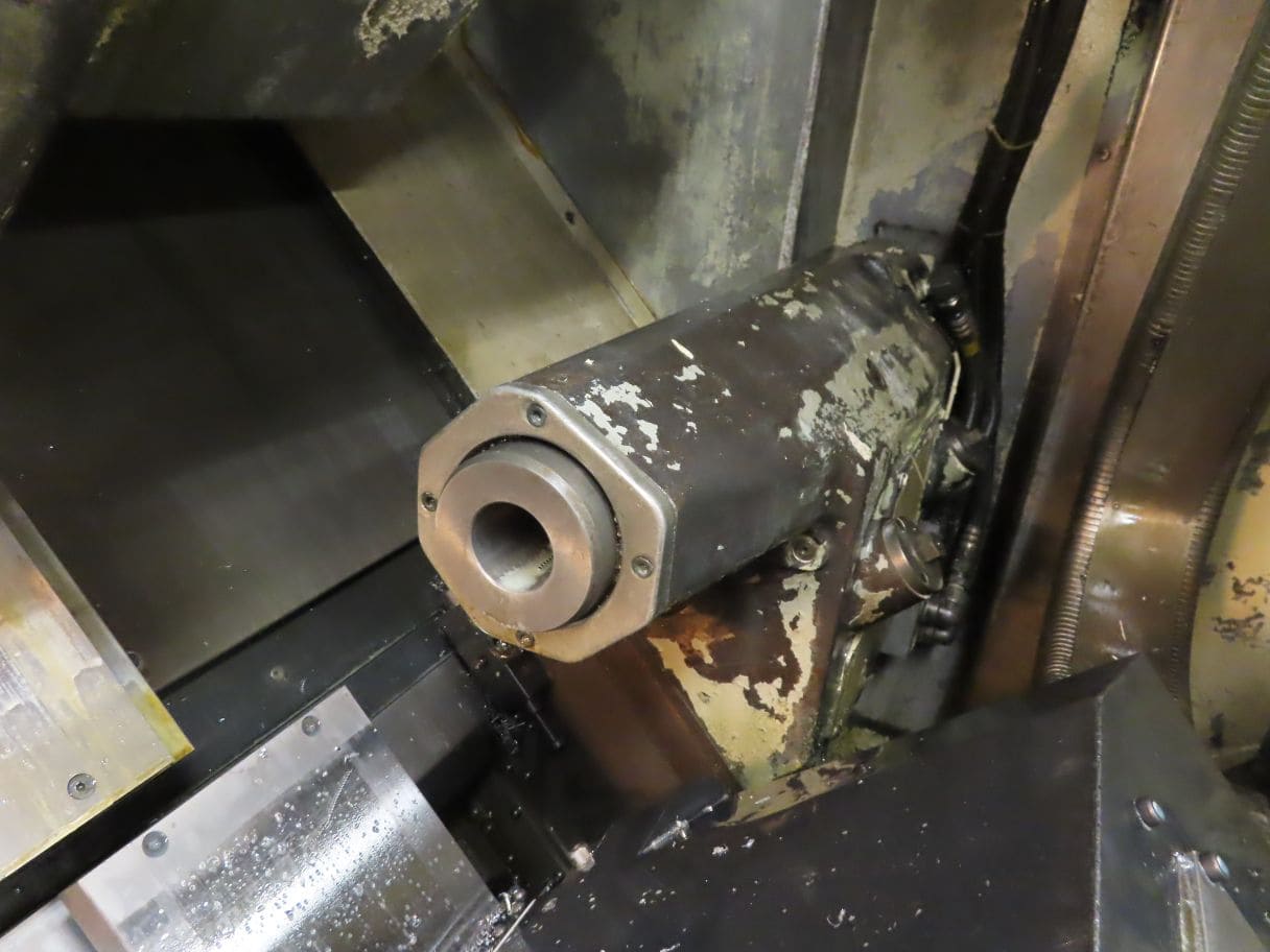 Okuma Impact LU-15M CNC Lathe, 1996 - Live Tooling, Bar Feeder, Twin Turret, Chip Conveyor, Manuals - Image 6