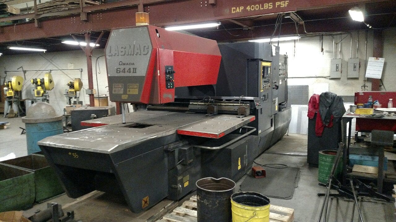 1500 Watt Amada LC-644 CO2 Laser, 1988 - 3.5' x 3.5' Table