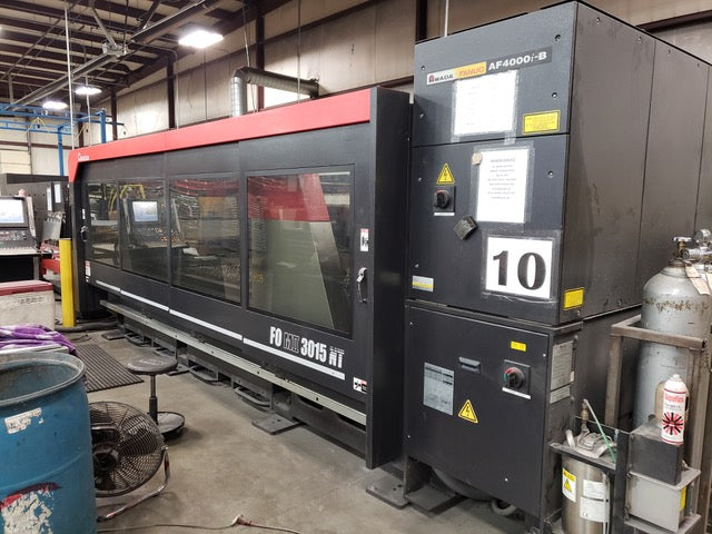 4000 Watt Amada FOM2-3015NT Co2 Laser, 2012- 5' X 10' Table, Dust Collector, EZ Cut System, Chiller