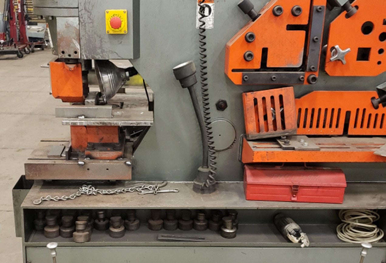 110 Ton Marvel Spartan IW110D Ironworker, 2010- 2x Punch Heads - Image 3