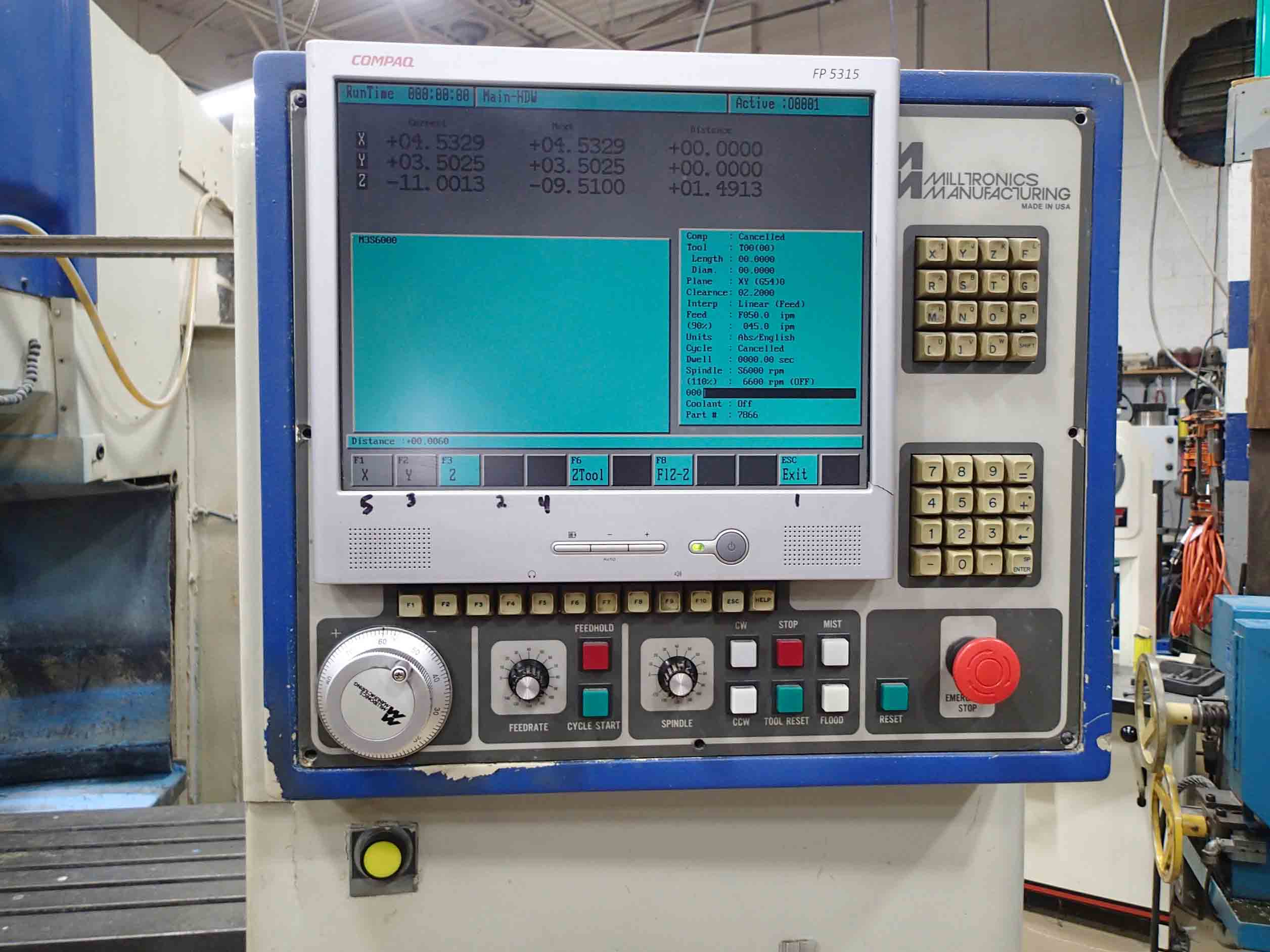 Milltronics Partner 7 VII Series H Vertical Machining Center, 1994- Centurion V 7 Control - Image 6