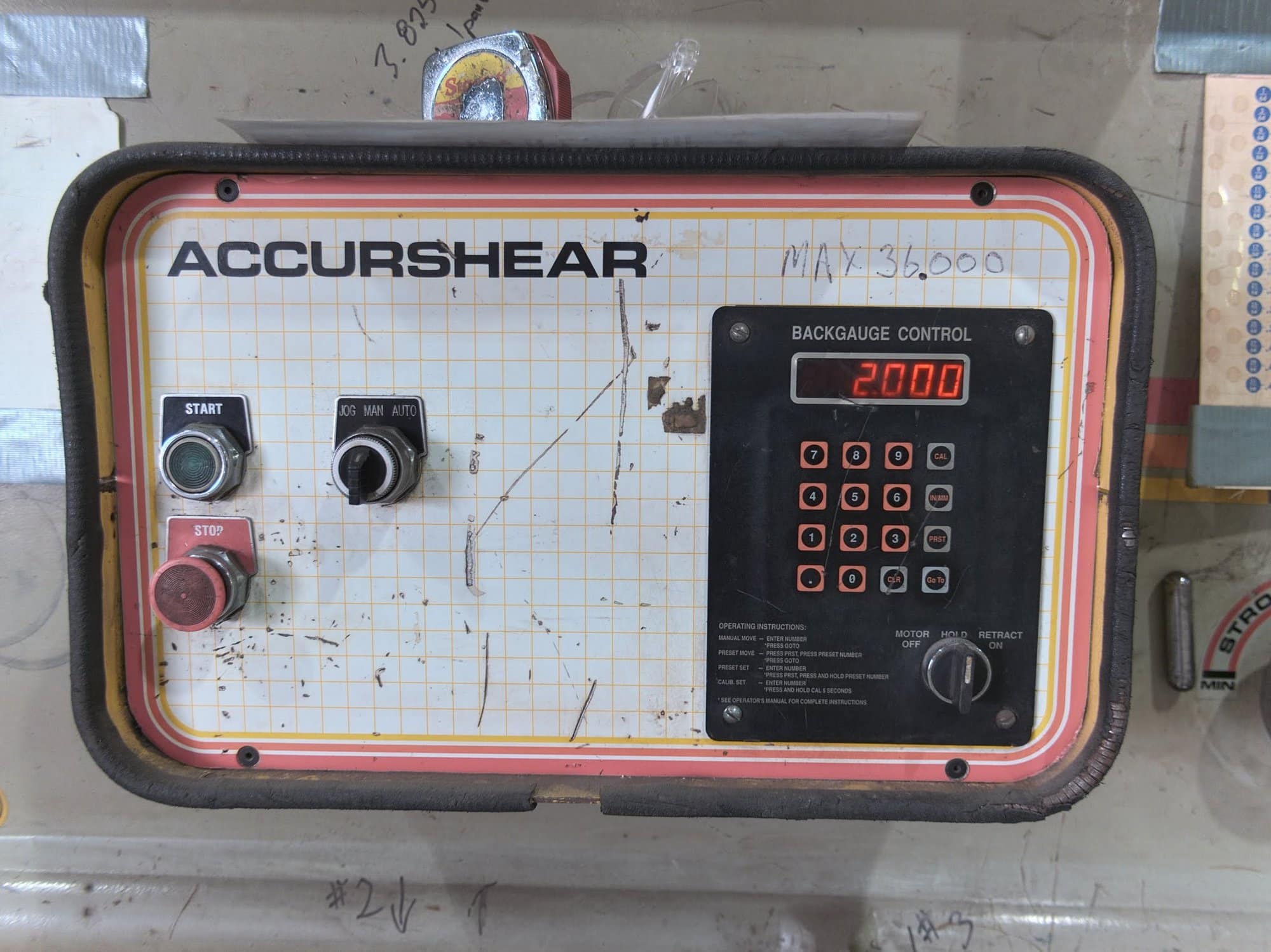¼” X 12’ Accurshear 625012 Hydraulic Power Shear, 1995- Programmable Backgauge - Image 4