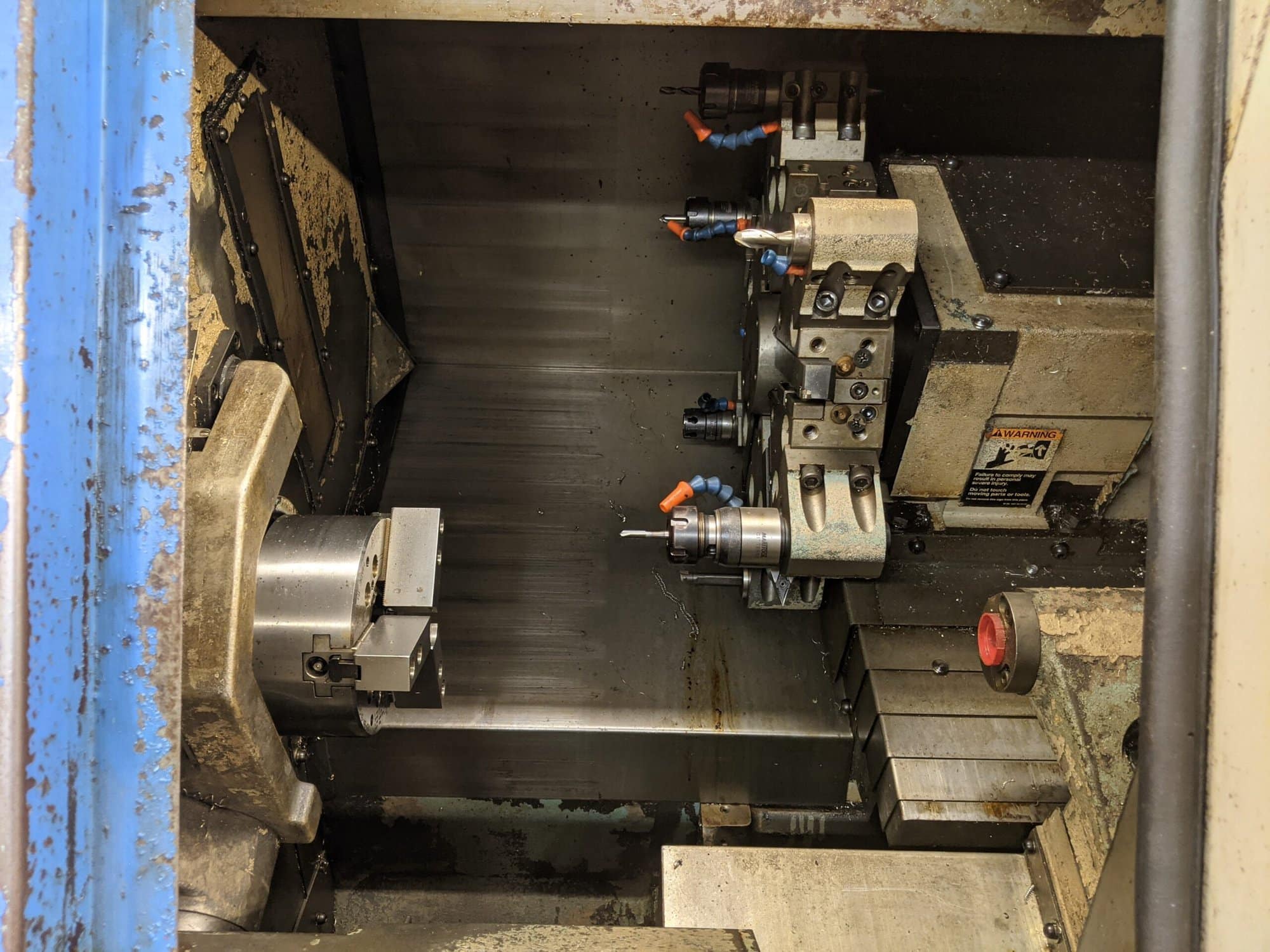 Hitachi Seiki TS 15 CNC Lathe, 1993 - Chip Conveyor, Parts Catcher, Tooling Available - Image 2