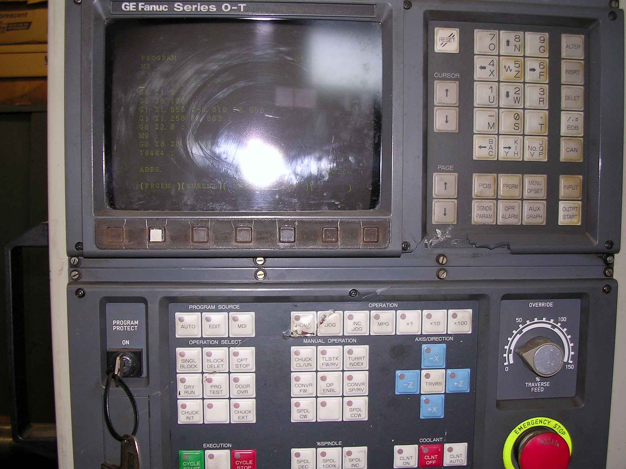 Bridgeport Romi Centur 35 E CNC Lathe, 1991 - 8 Tool Turret, Fanuc, Programmable Tailstock - Image 6
