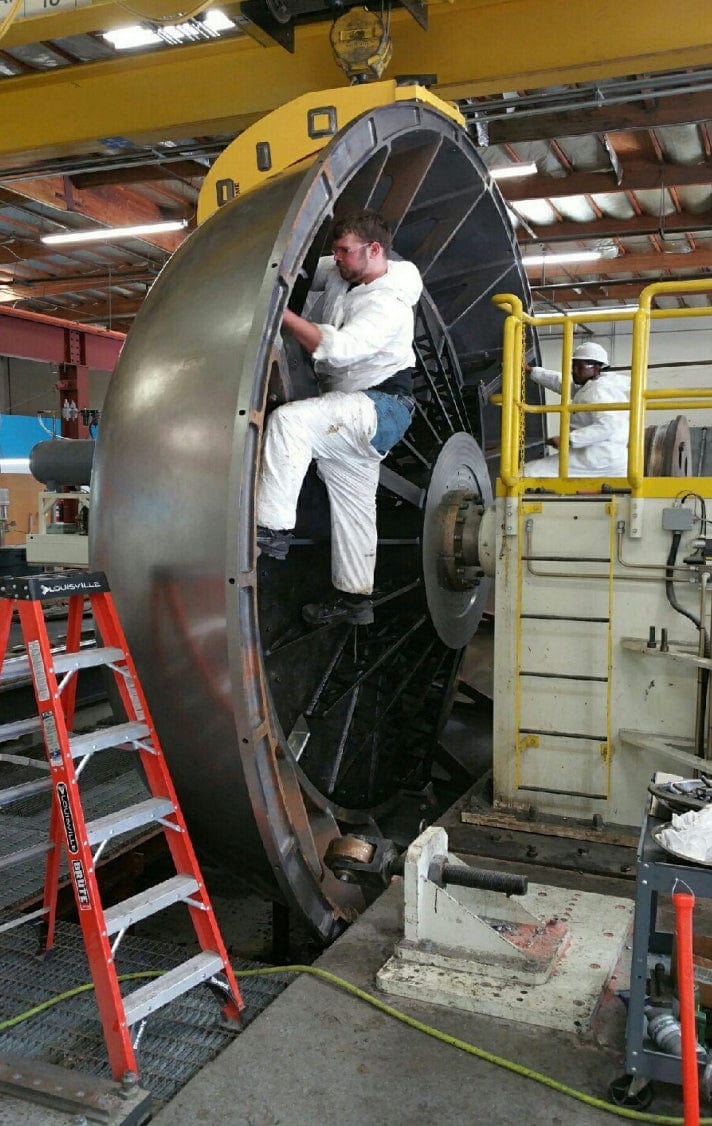250" MJC CNC Dome Spin Forming Machine, 2014 - Robotic Torch System, CNC Back Up Plate - Image 6