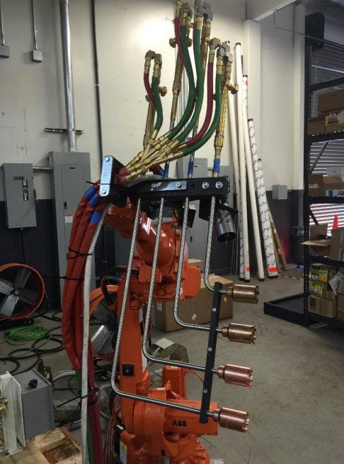 250" MJC CNC Dome Spin Forming Machine, 2014 - Robotic Torch System, CNC Back Up Plate - Image 7