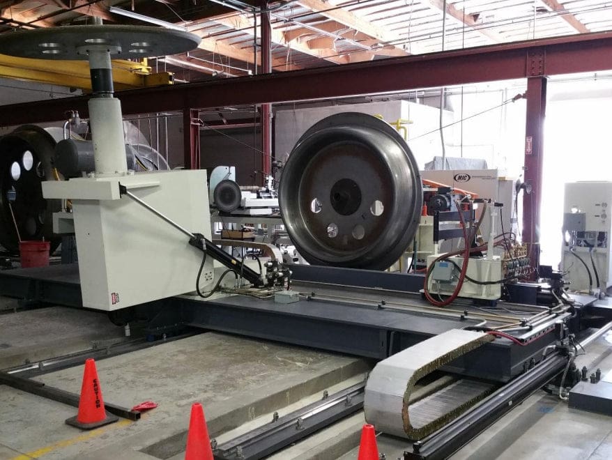 250" MJC CNC Dome Spin Forming Machine, 2014 - Robotic Torch System, CNC Back Up Plate - Image 2