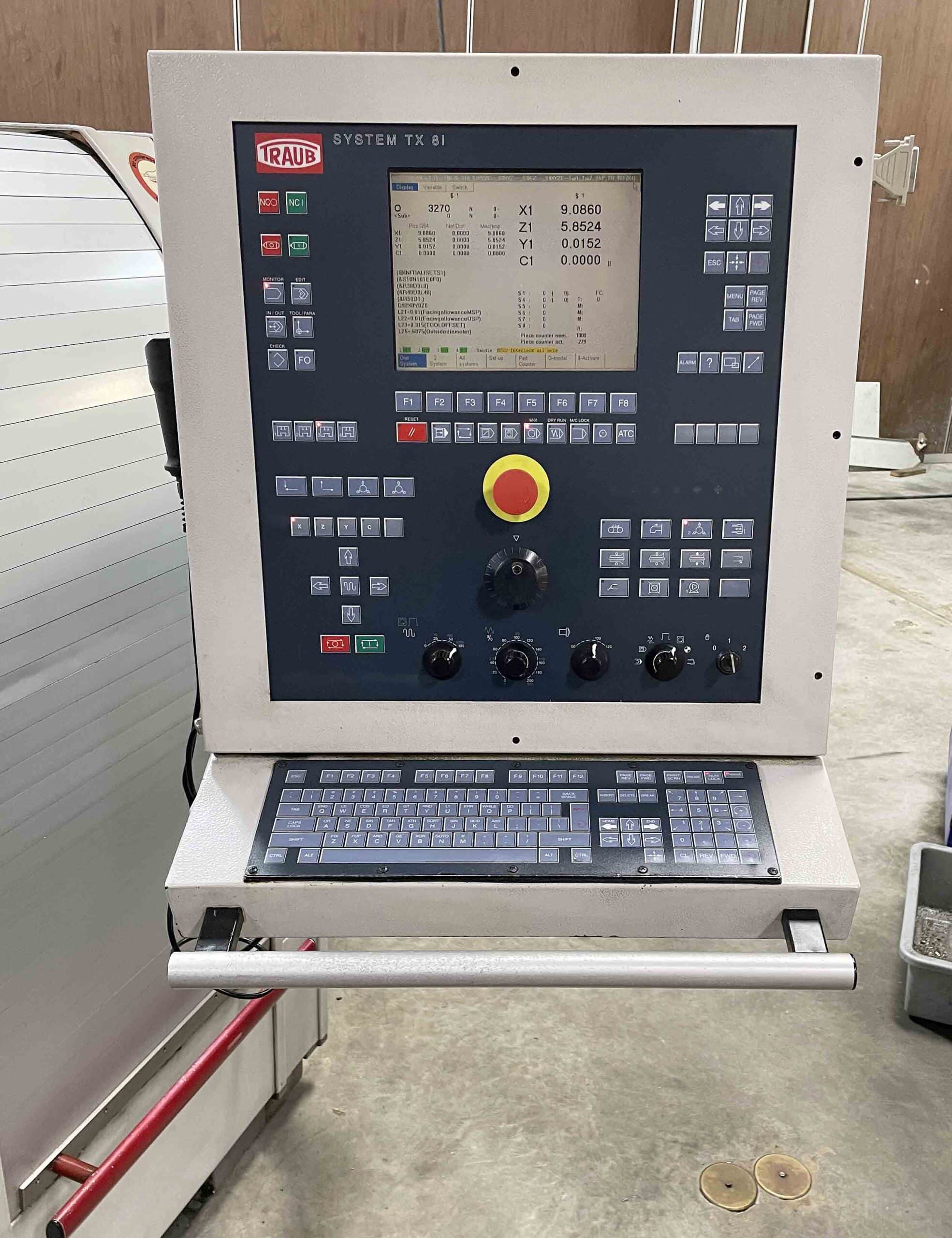 Traub TNL26 CNC Swiss Lathe, 2001- LNS Bar Feeder, Mist Collector, Conveyor, 34 Stations, Live Tools - Image 4